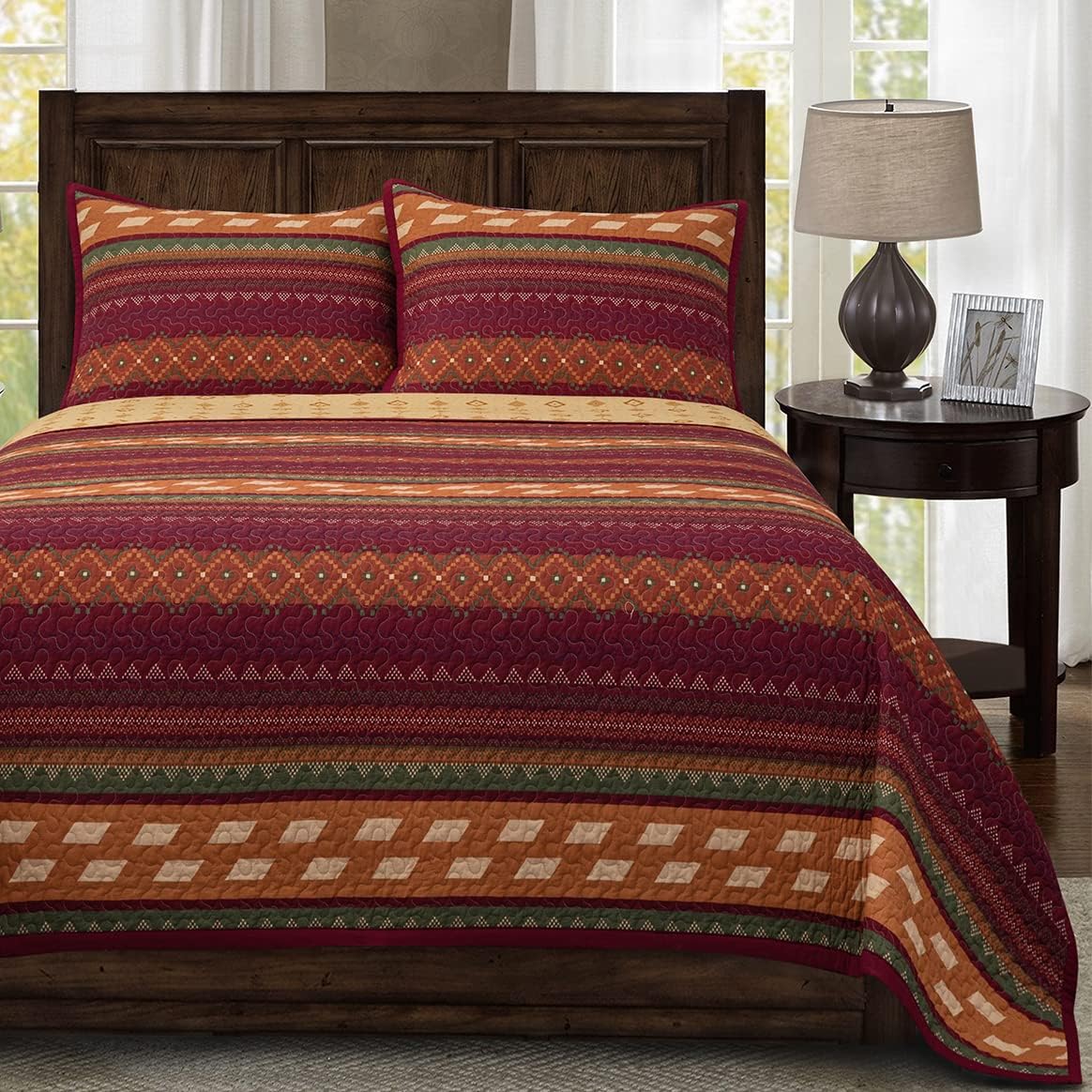 H HIEND ACCENTS Super King Quilt Set with Pillow Shams