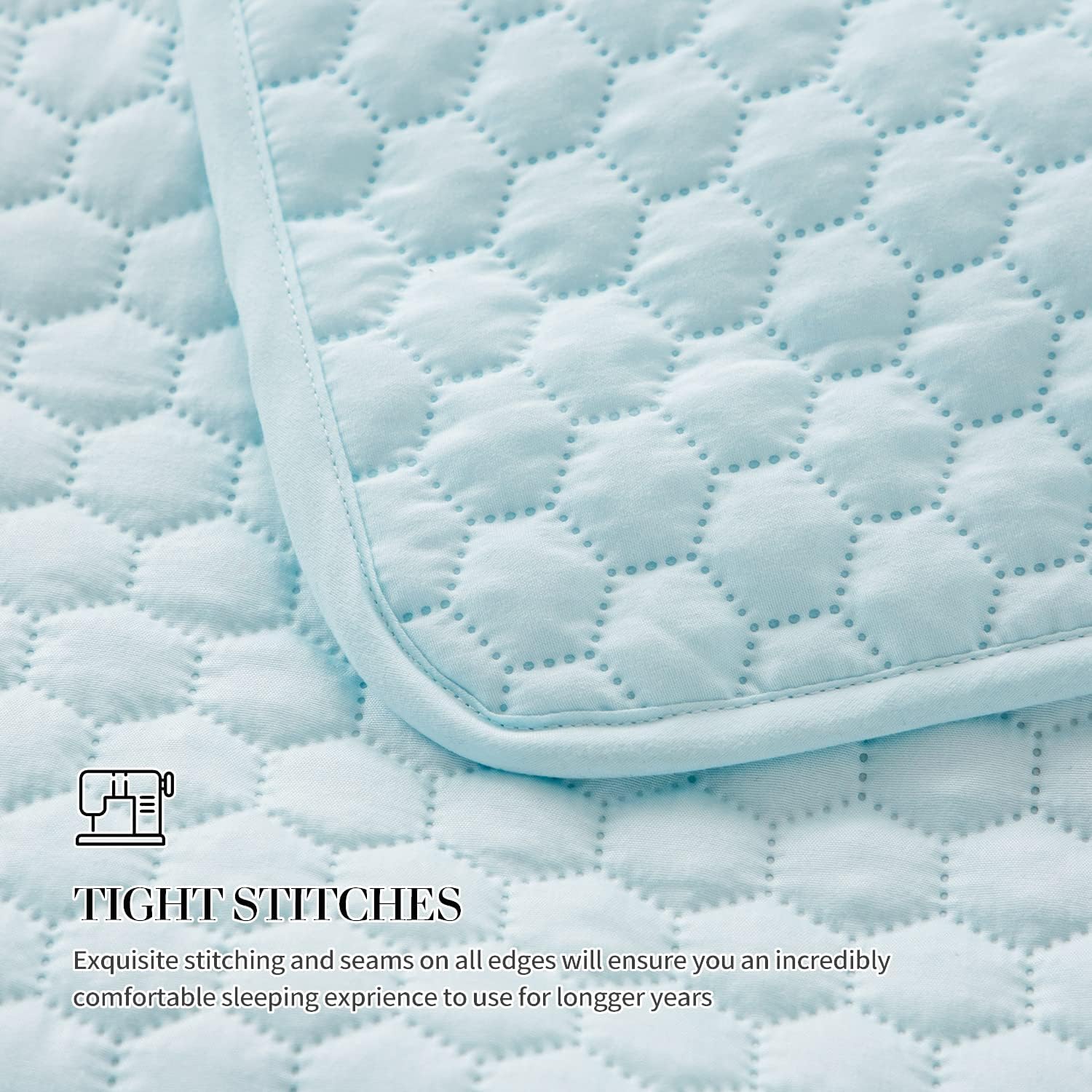 HENGWEI Queen Size Lightweight Blue Bedspread Set