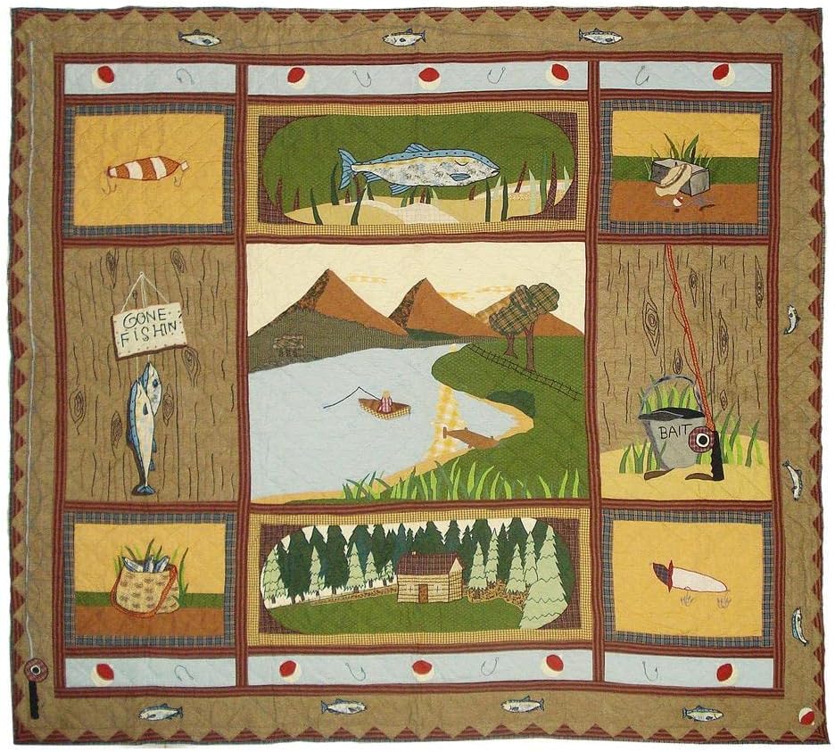 Patch Magic Gone Fishing California King Quilt Set