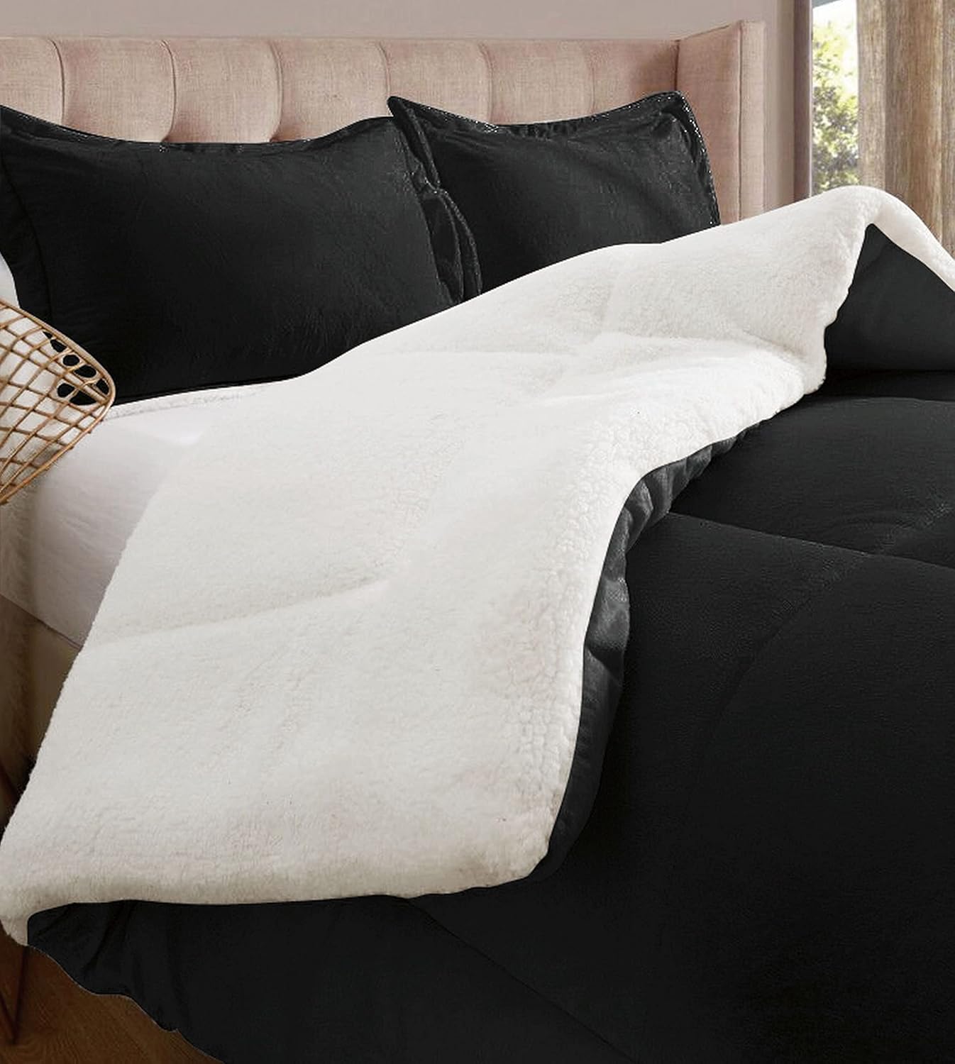 Elegant Comfort Cal King Sherpa Comforter Set