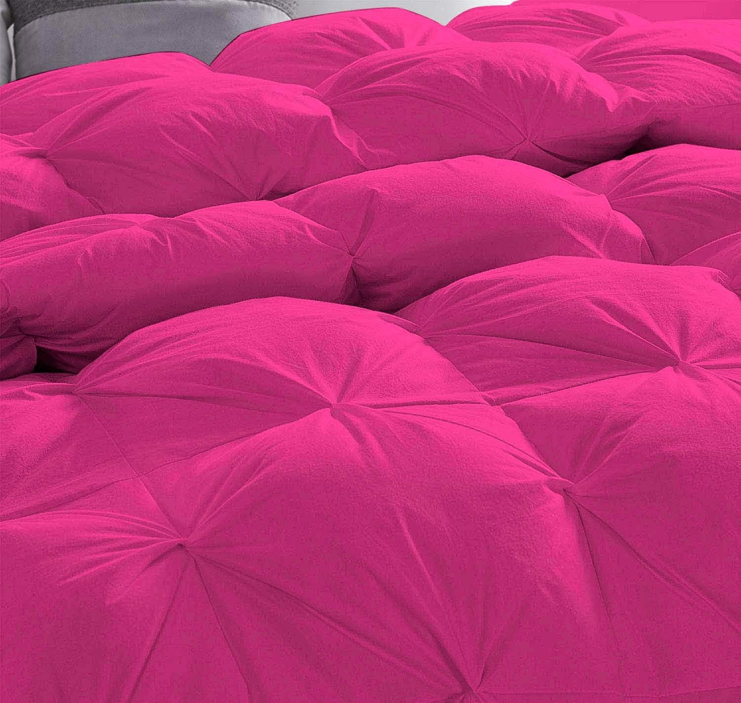 HR Decor 3 Piece Pinch Pleated Comforter Set