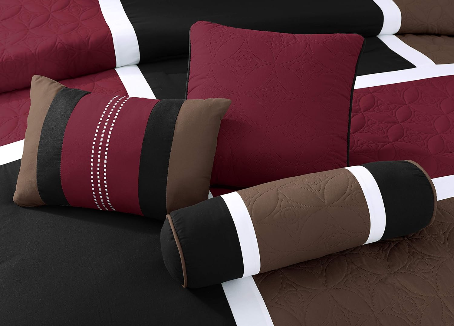 Chezmoi Collection Upland 7-Piece Quilted Comforter Set King