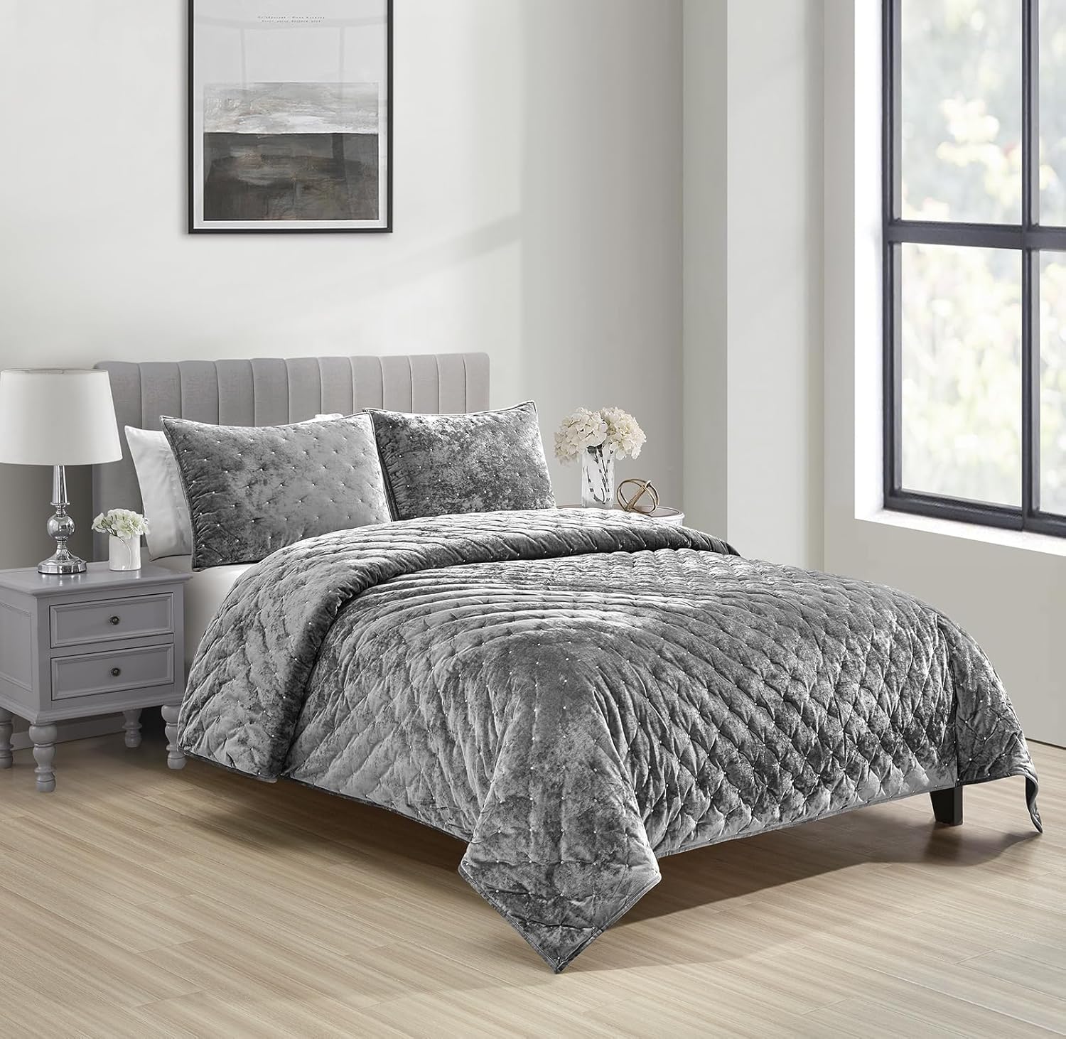 Sunshine Nicole Embroidery Quilt Set King 3pc