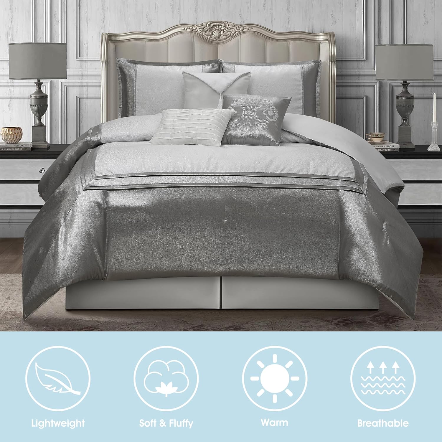 LANCO 7 Piece California King Comforter Set