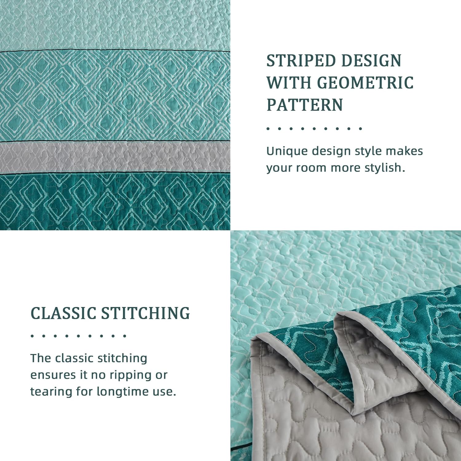 Cottolester Teal Quilt Set Full Size