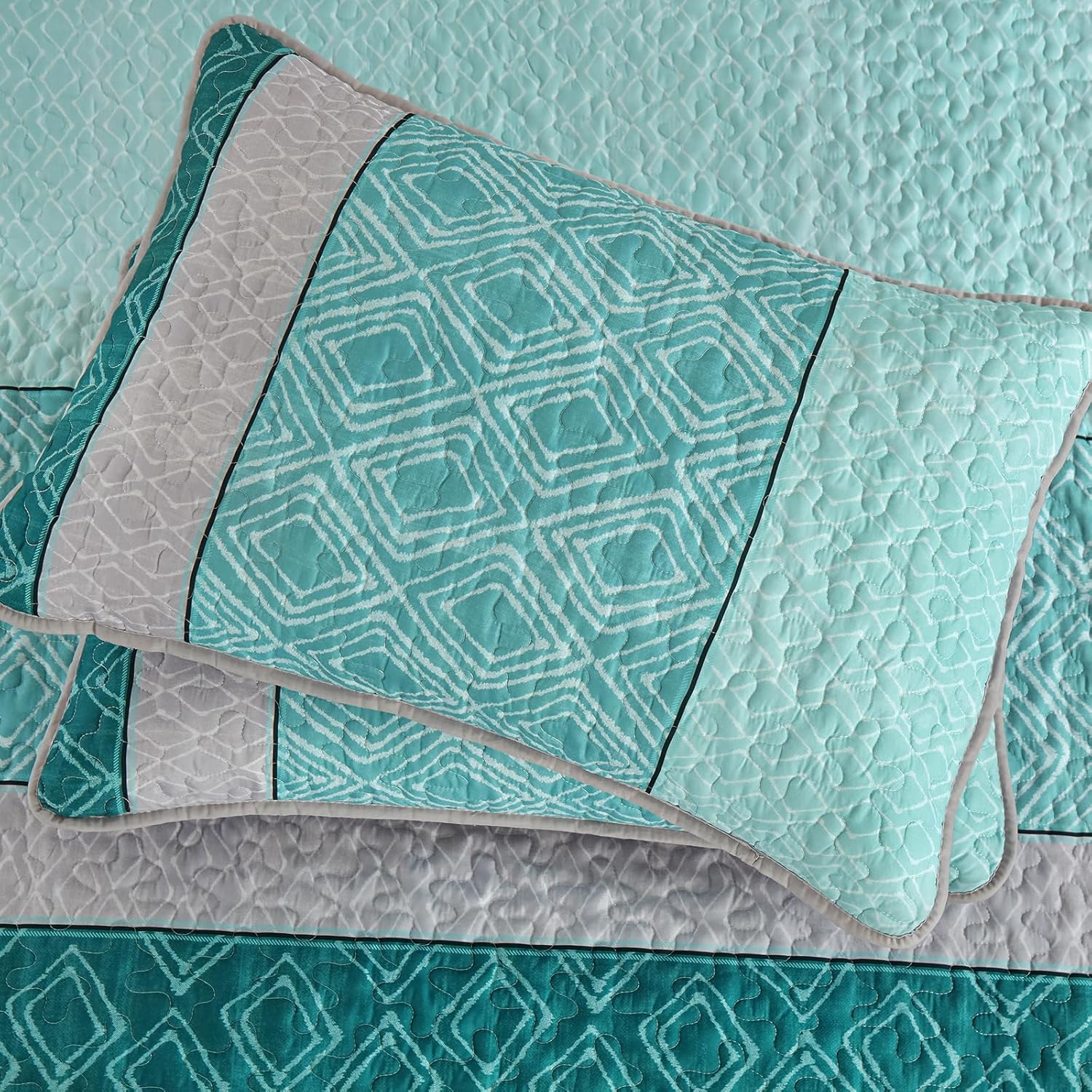 Cottolester Teal Quilt Set Full Size