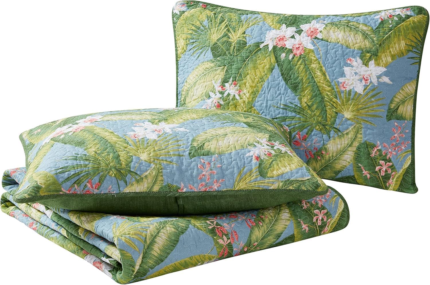 Tommy Bahama King Quilt Set with Shams Reversible Cotton Bedding 1