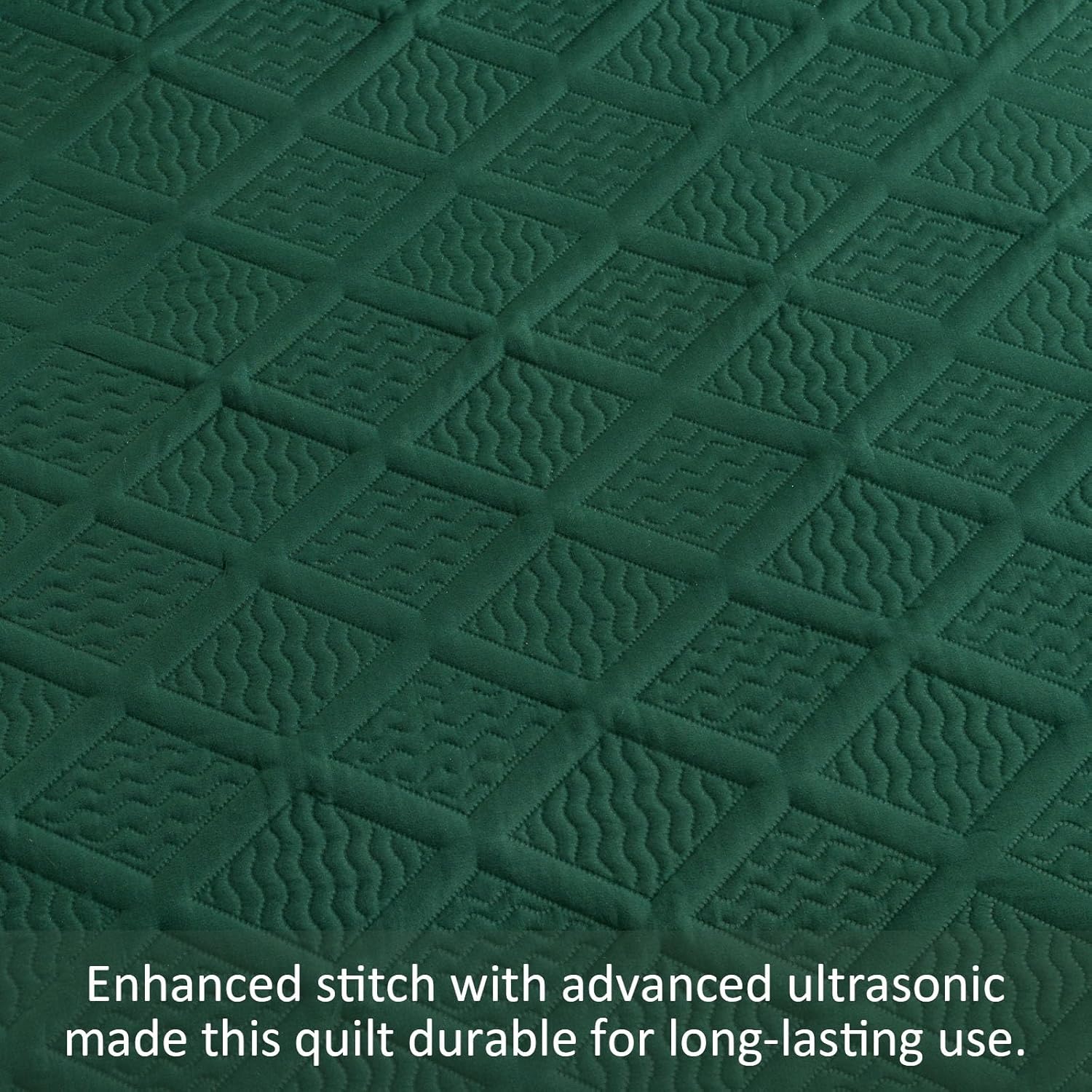 Yiran Emerald Green Cal King Quilt Set