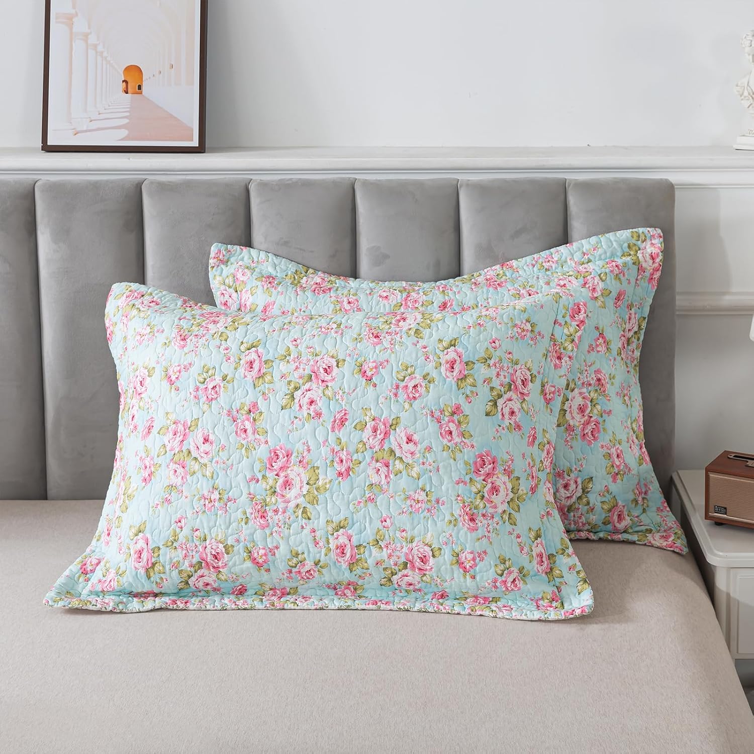 Brandream 3-Piece Shabby Chic Floral Quilt Set