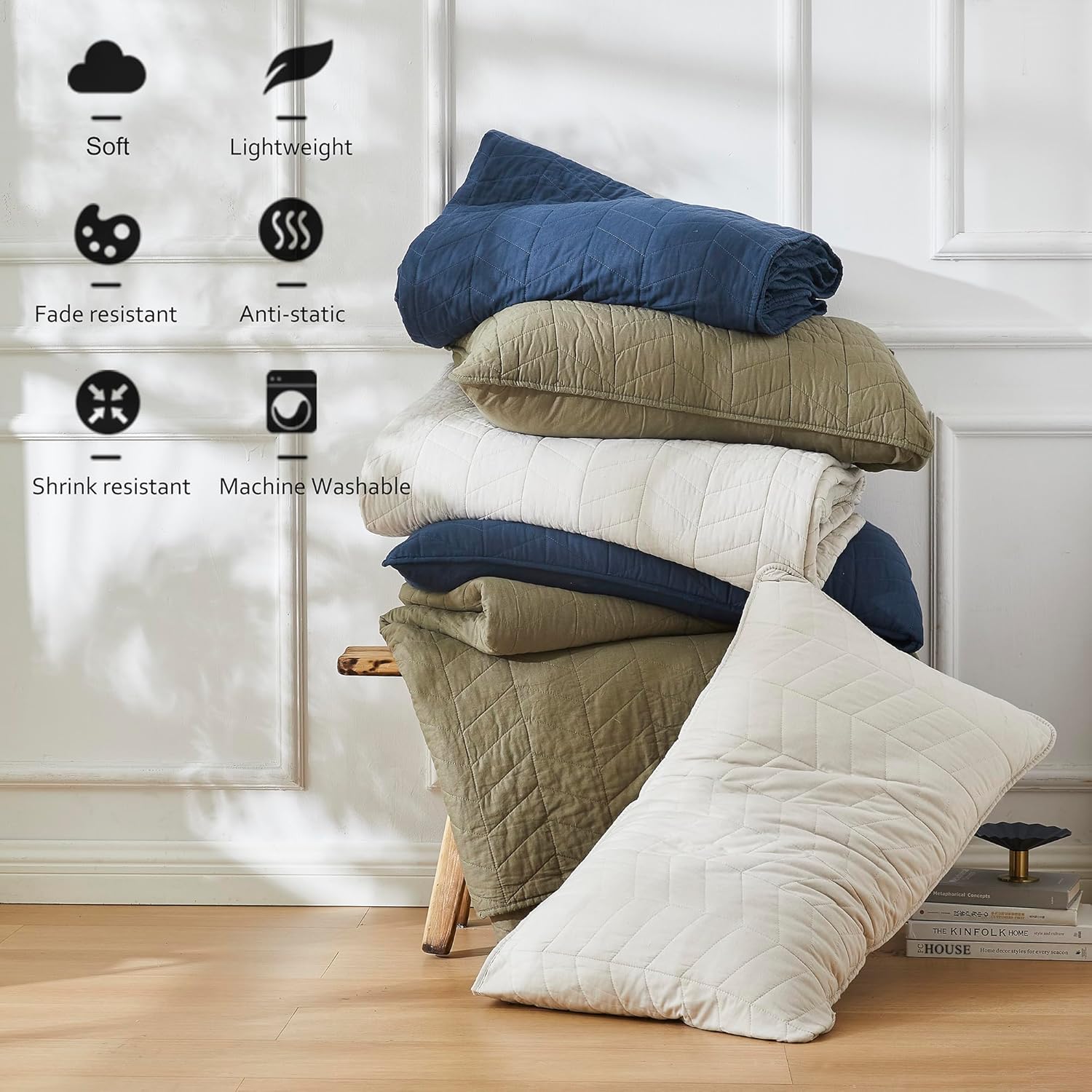 Palassio Dark Beige Cotton Quilt Set for King Size Bed