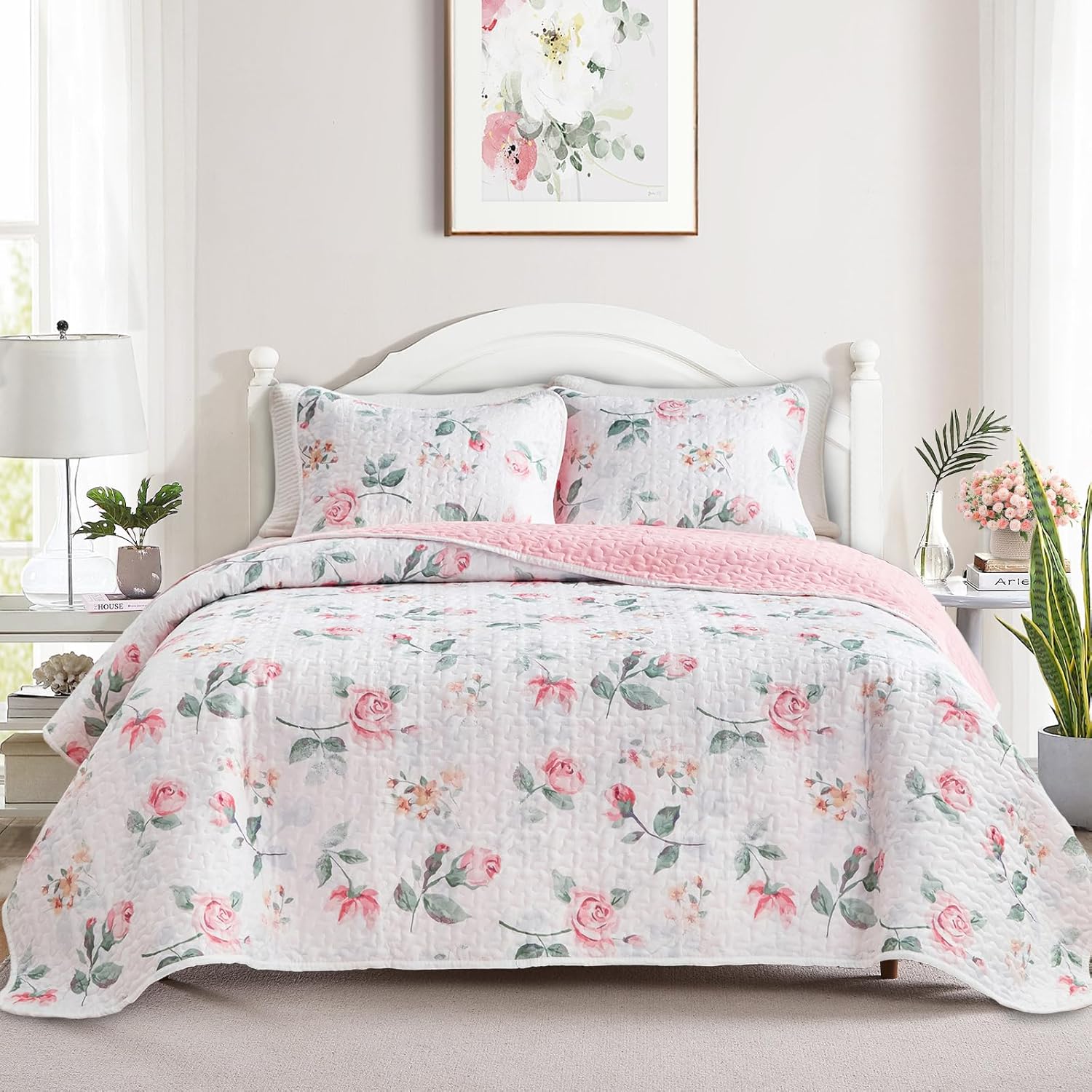 UOZZI BEDDING Reversible Quilt Set California King