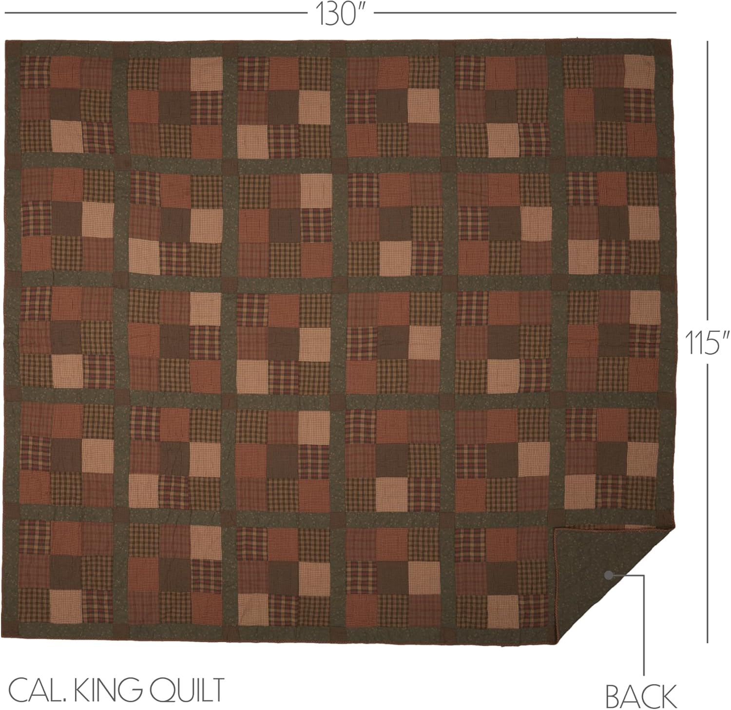 VHC Brands Crosswoods 3 Piece Quilt Set
