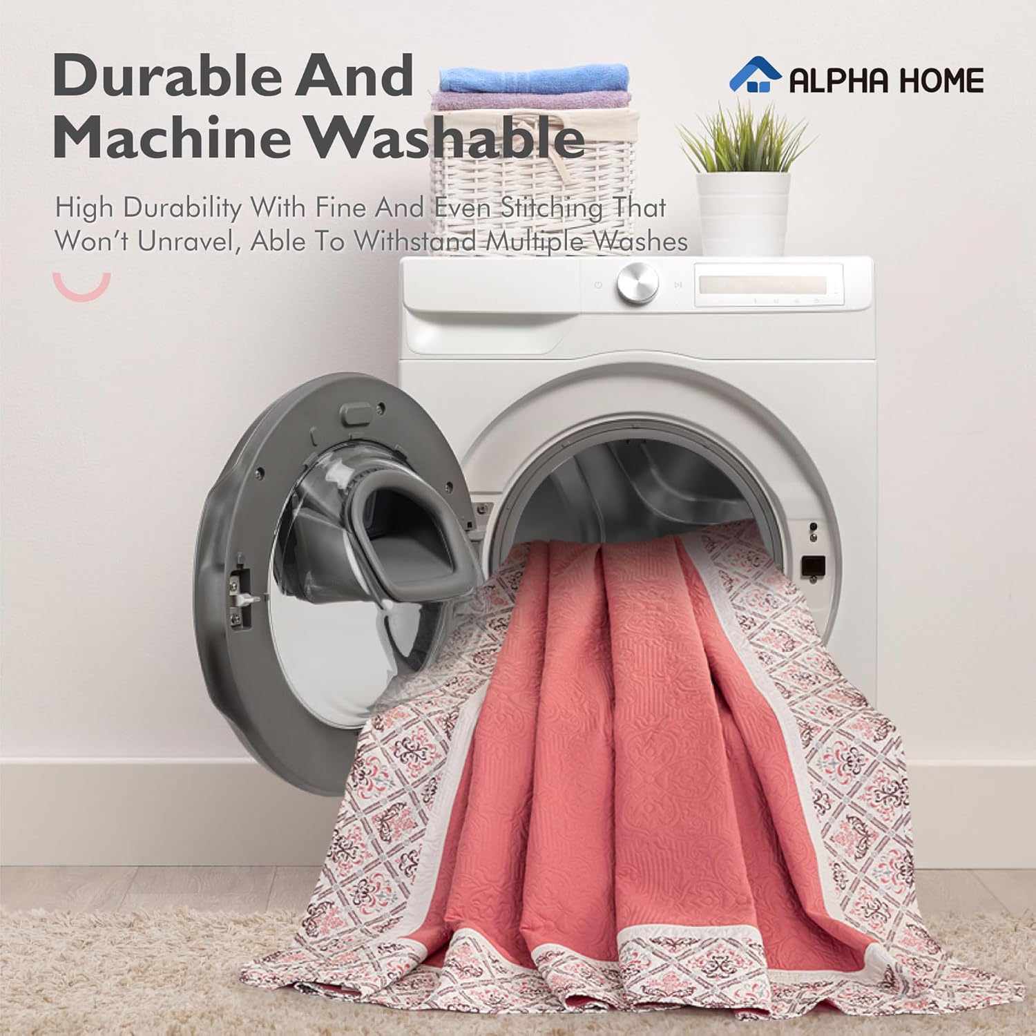 ALPHA HOME Lightweight Quilt Set - Reversible All-Season 3-Piece
