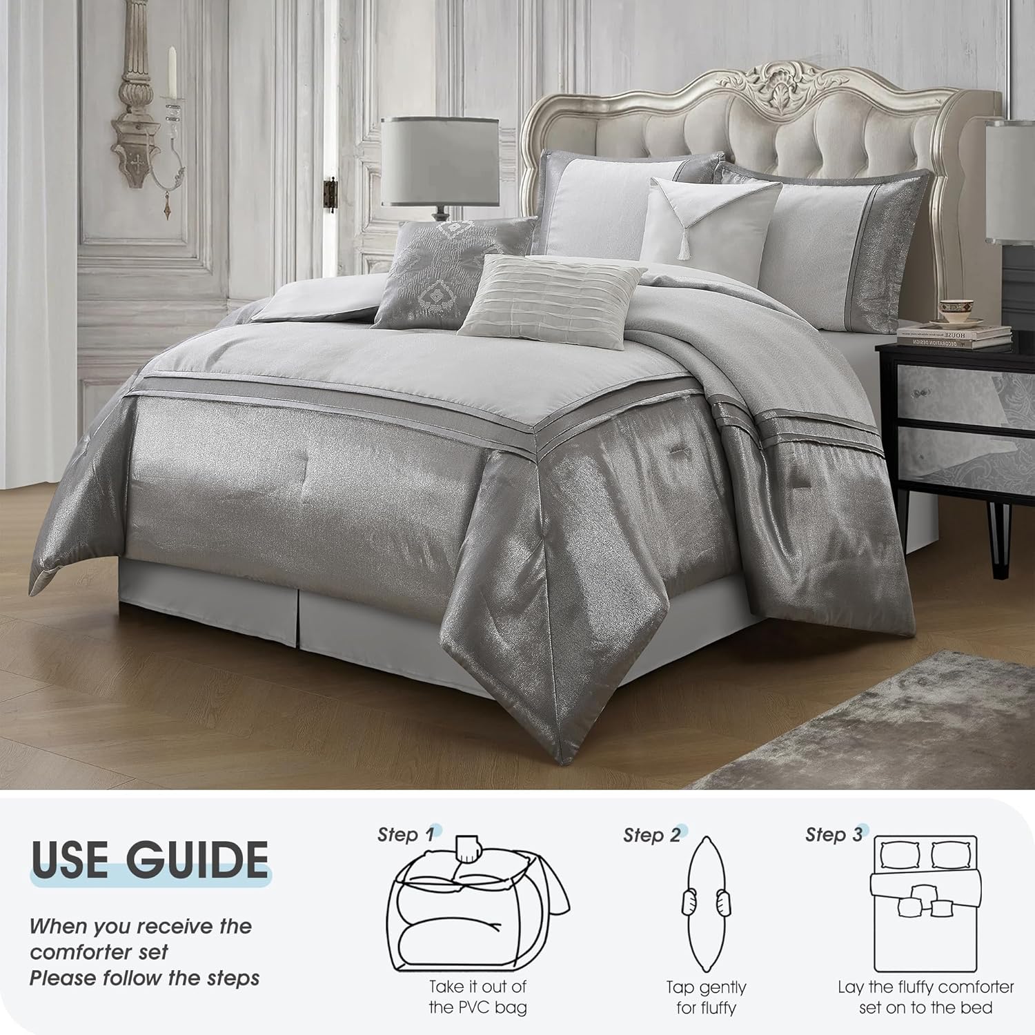 LANCO 7 Piece California King Comforter Set
