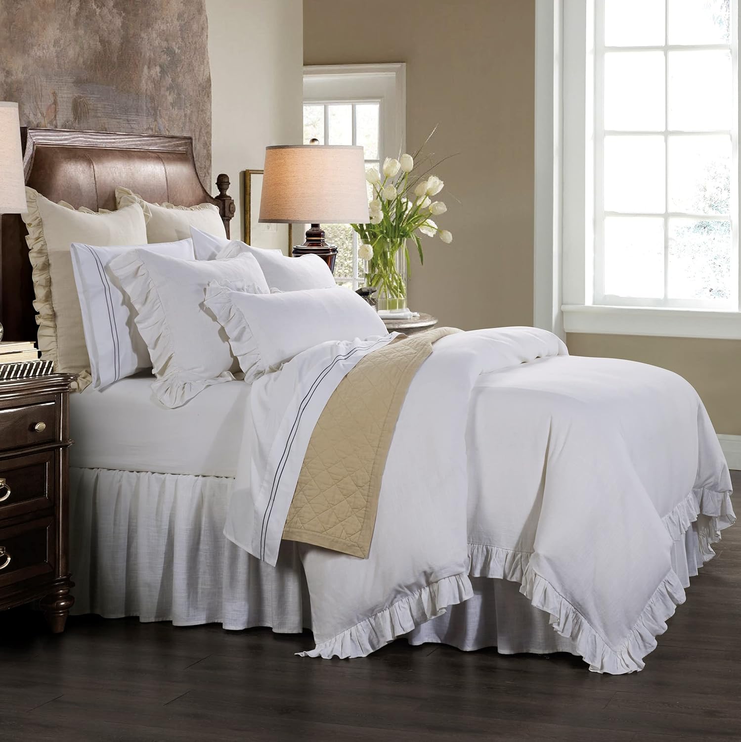 HiEnd Accents Lily Washed Linen Comforter Set 1