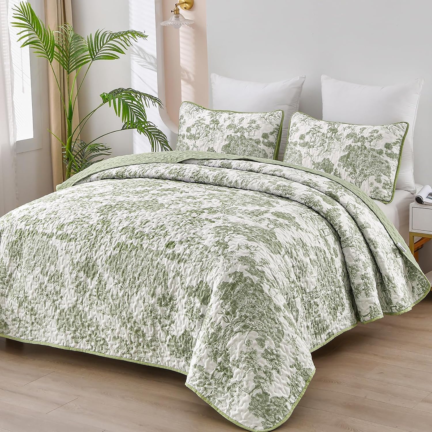 WONGS BEDDING Botanical Quilt Set California King