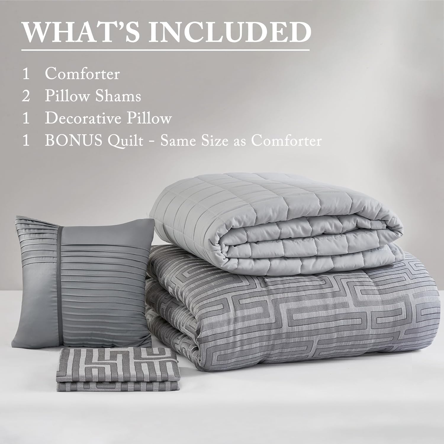 Madison Park Cal King Jacquard Comforter Set Grey 5 Piece