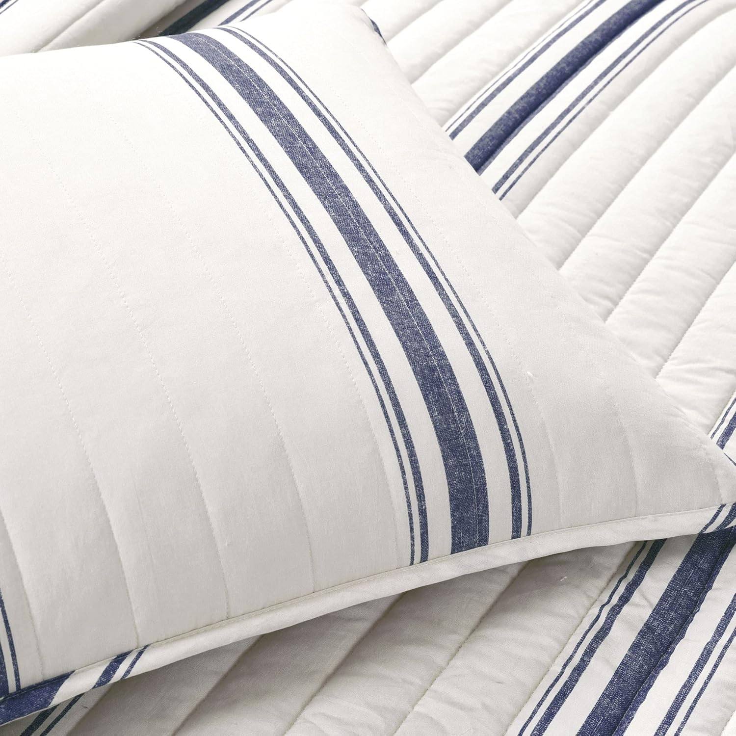 Lush Decor Farmhouse Stripe Reversible Quilt Set - KingCalifornia King