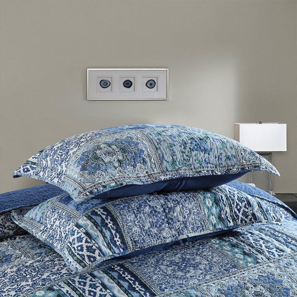 NEWLAKE Reversible Patchwork Bedspread Quilt Set King Size