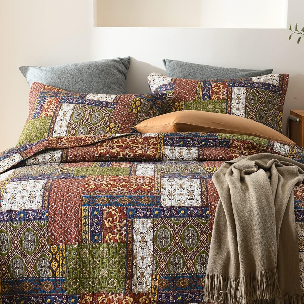 VISIMISI Cotton Reversible Quilt Set King Size