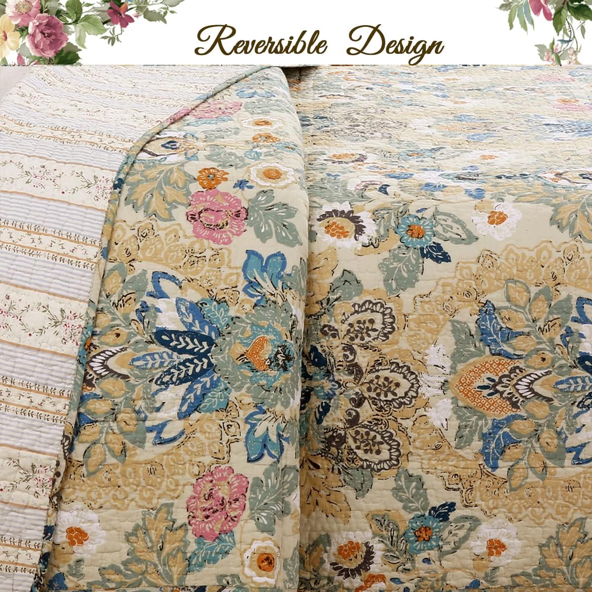 Cozy Line Home Fashions Queen 3 Piece Quilt Set