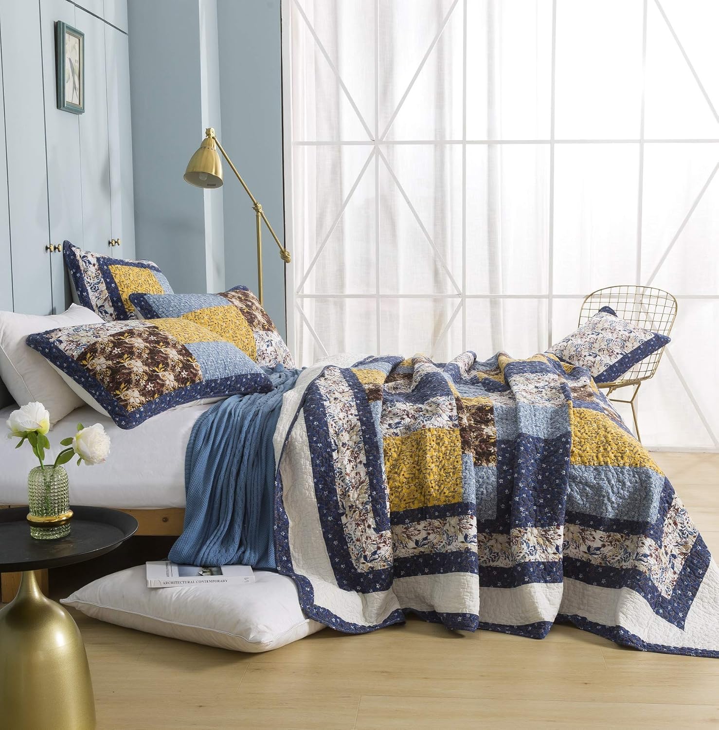 Tache Prewashed Cotton Patchwork Quilt Set California King