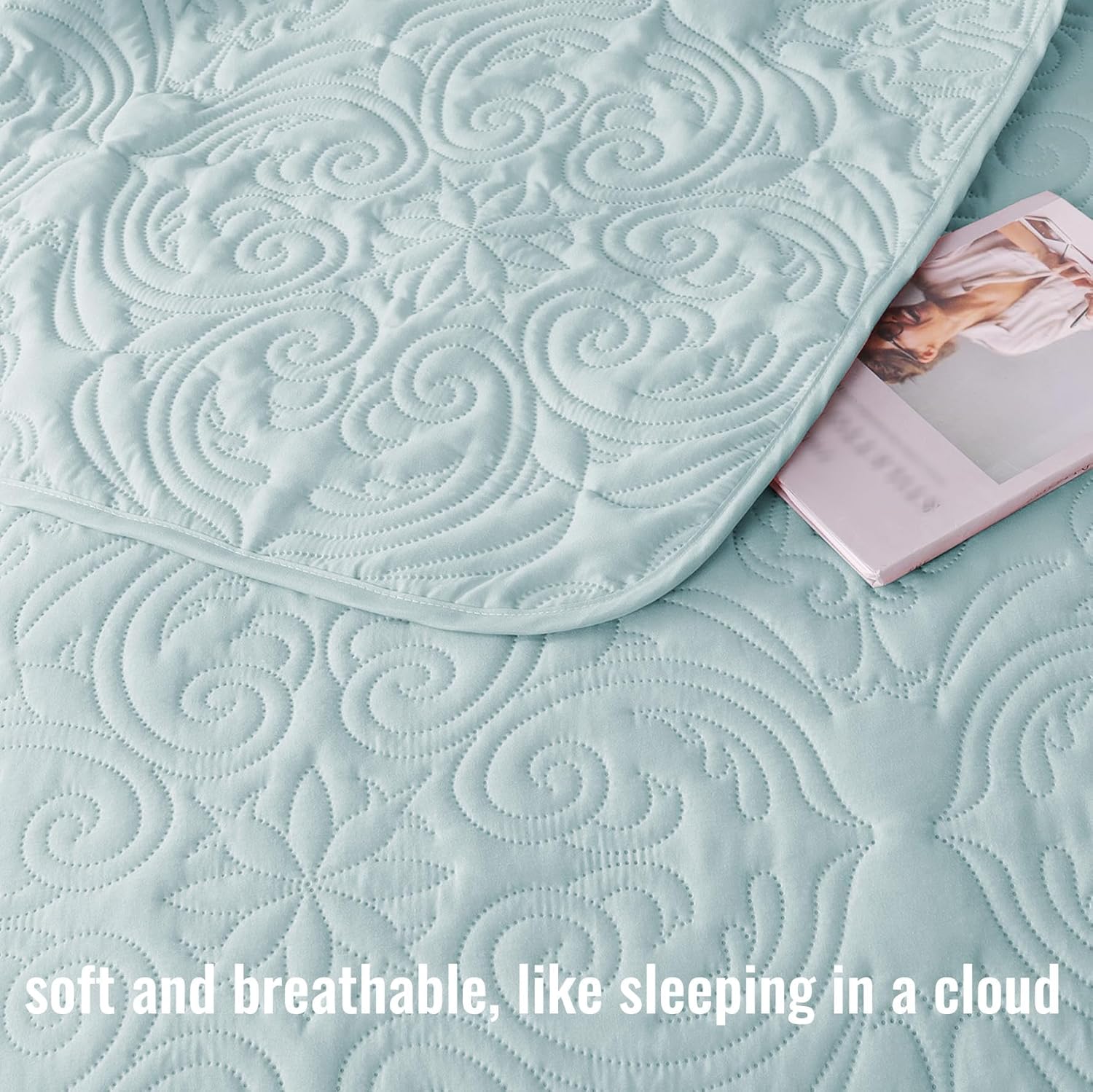 Exclusivo Mezcla Quilt Set Twin Size - Light Blue