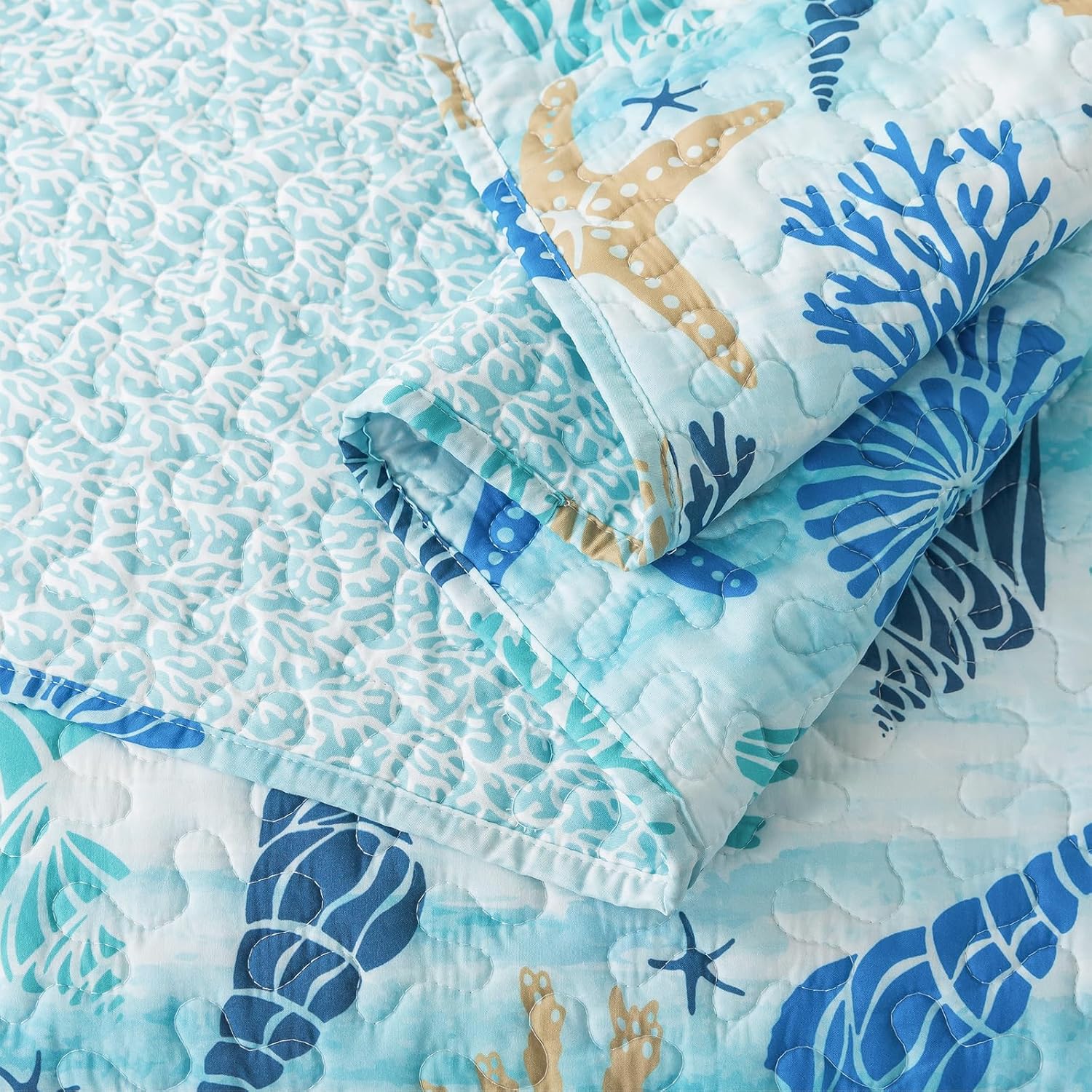 Travan Coastal Quilt Queen Size Set 1