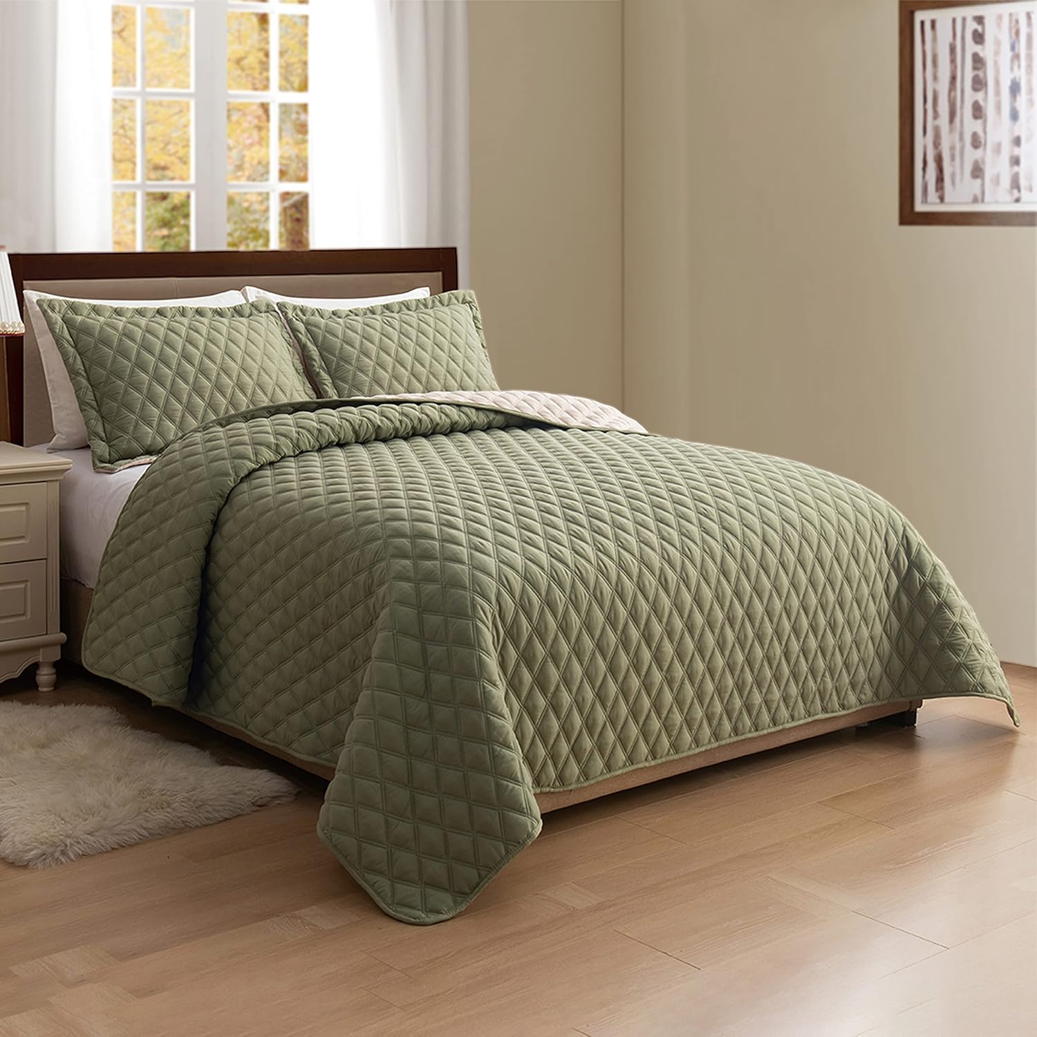 Elegant Comfort Reversible Quilt Set 3-Piece