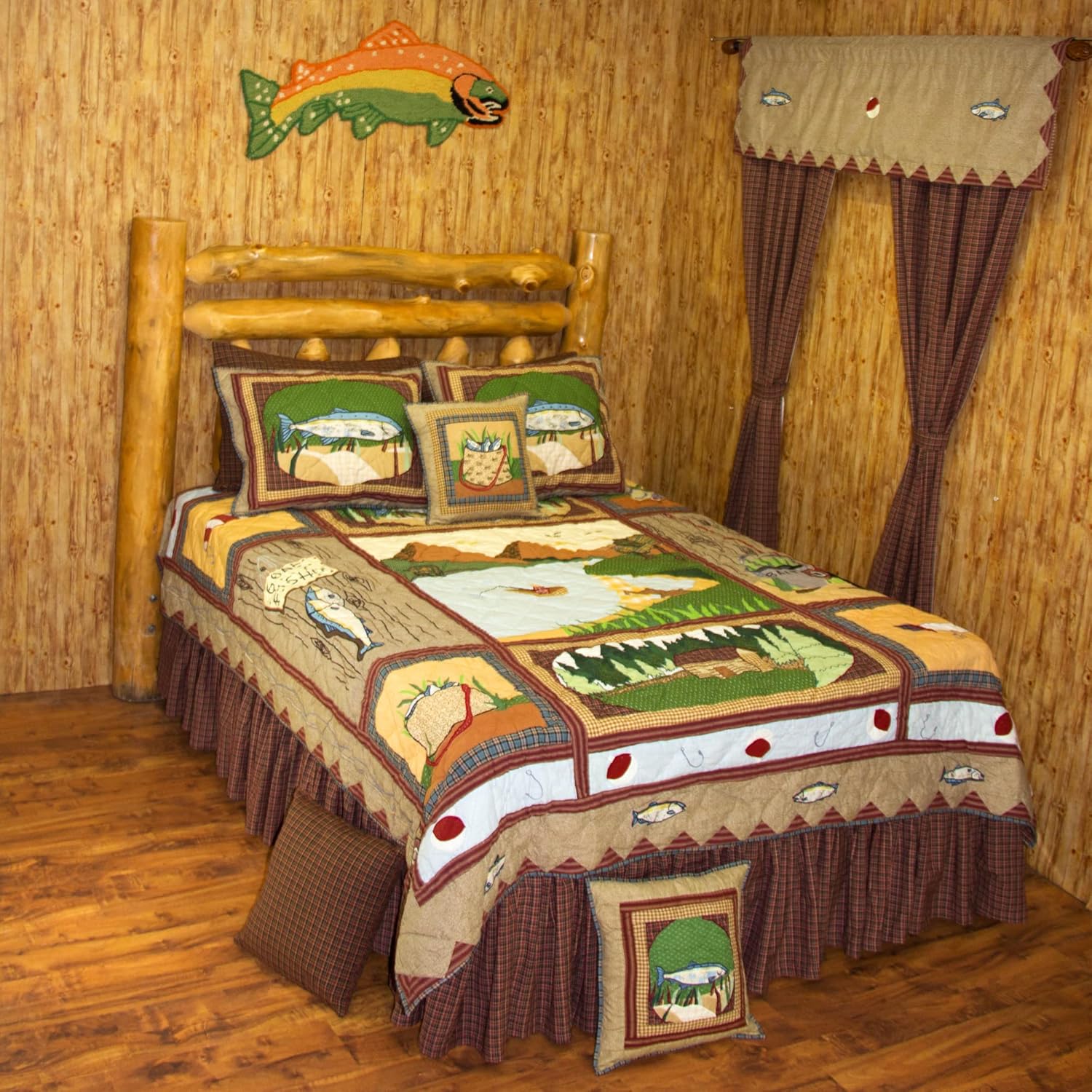 Patch Magic Gone Fishing California King Quilt Set