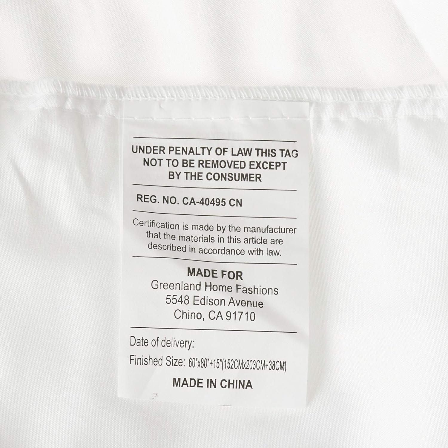 Greenland Home - GL-1107FBSF Cotton Voile Dust Ruffle 15-inch L White