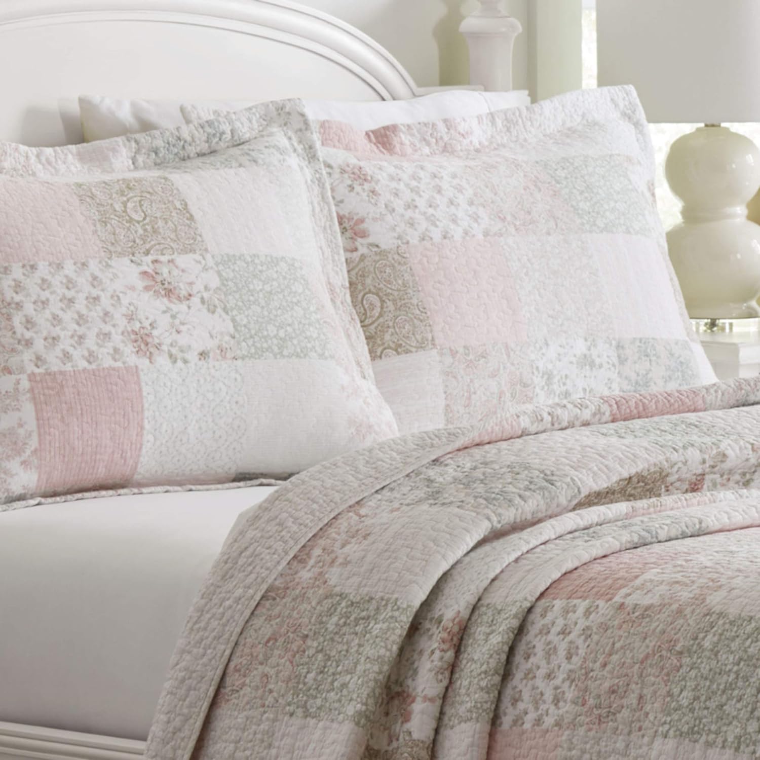 Laura Ashley Twin Quilt Set with Matching Sham