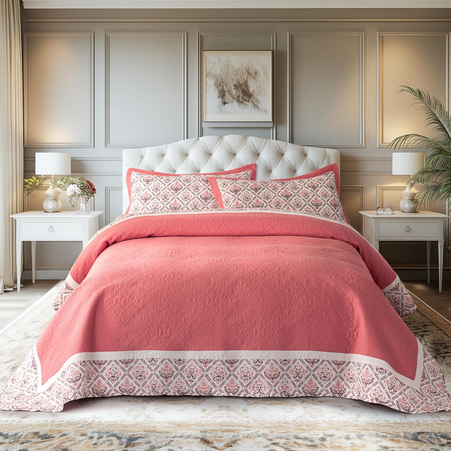ALPHA HOME Lightweight Quilt Set - Reversible All-Season 3-Piece