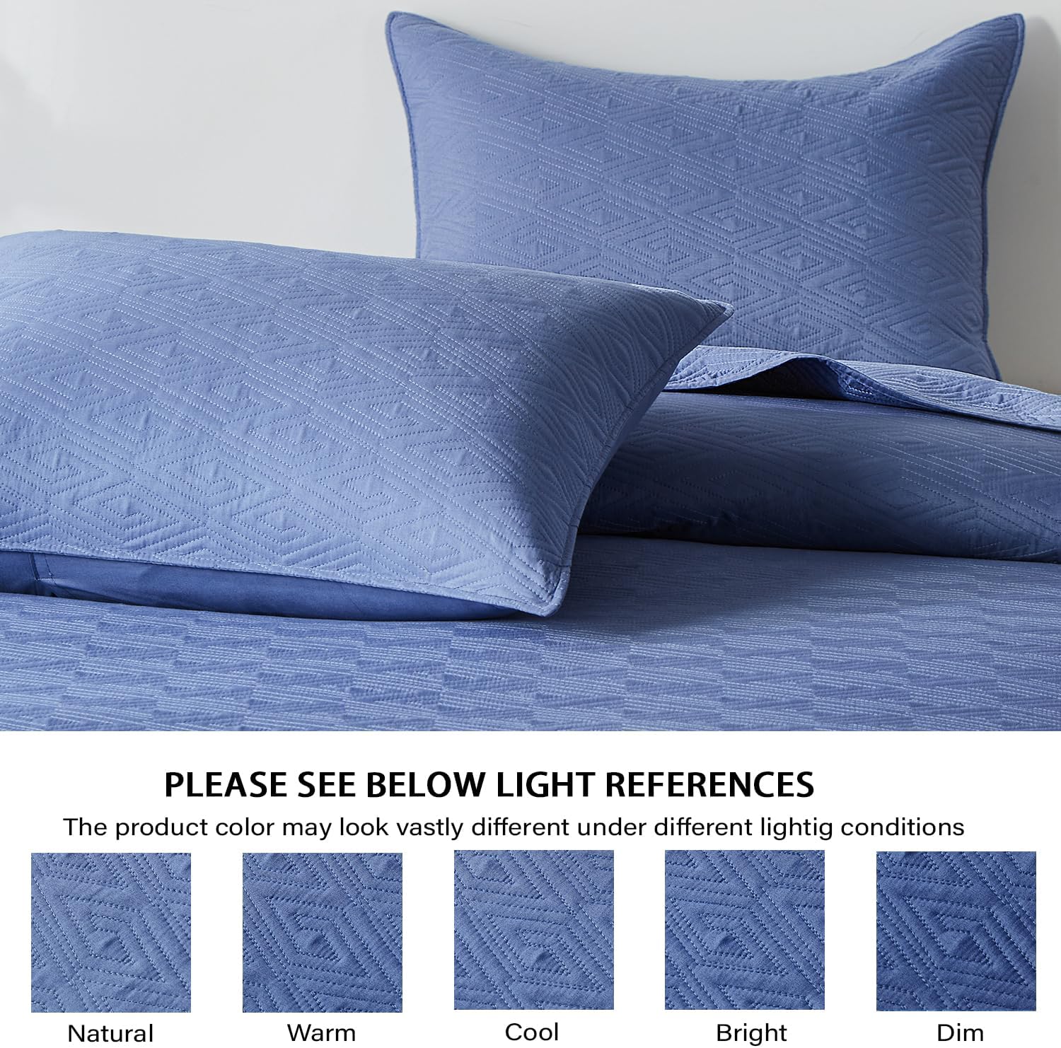 Decoreagy King Size Quilt Set with Diamond Pattern