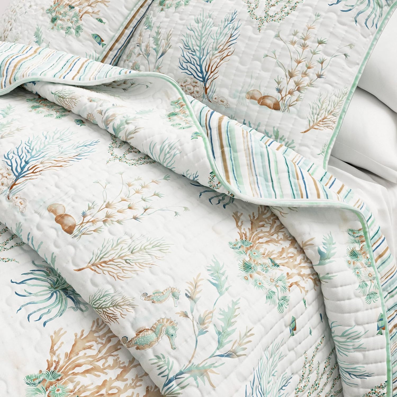 Great Bay Home King Size 100 Cotton Quilt Set with Shams
