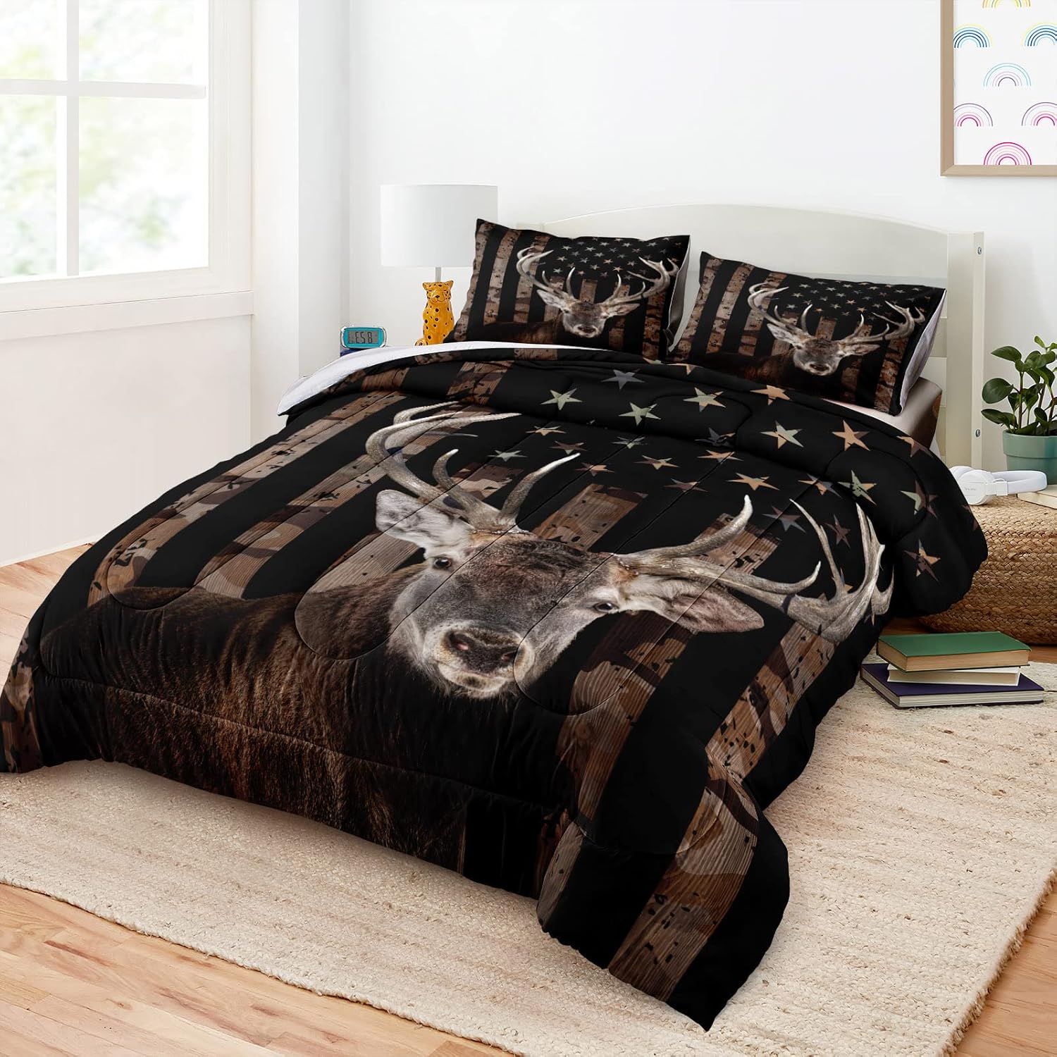 Bedbay California King Comforter Set 4 Pcs with Flag Design