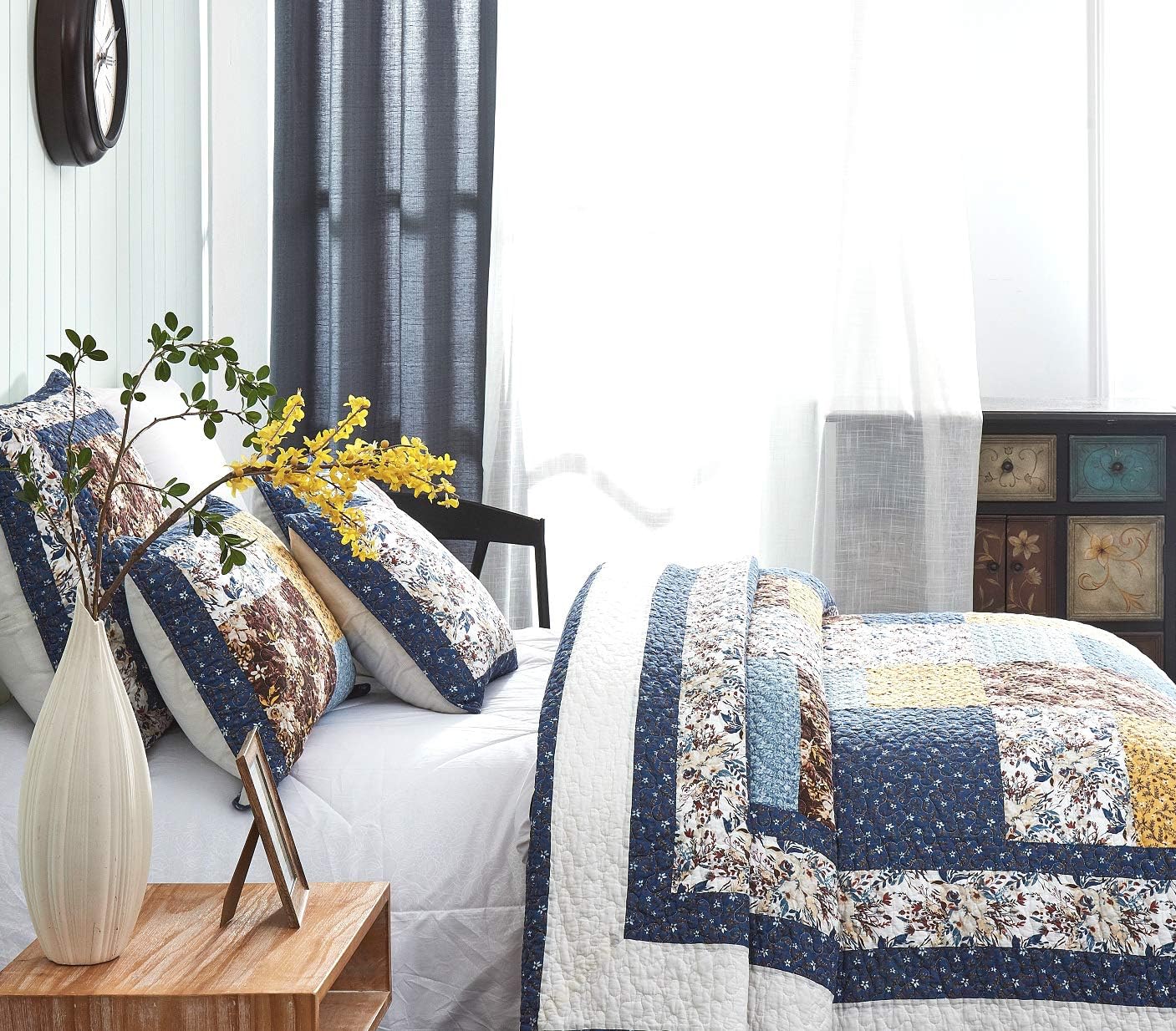 Tache Prewashed Cotton Patchwork Quilt Set California King