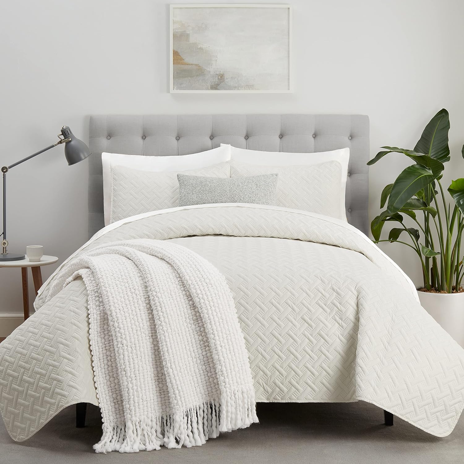 Serta ComfortSure Soft 3-Piece FullQueen Quilt Set Ivory