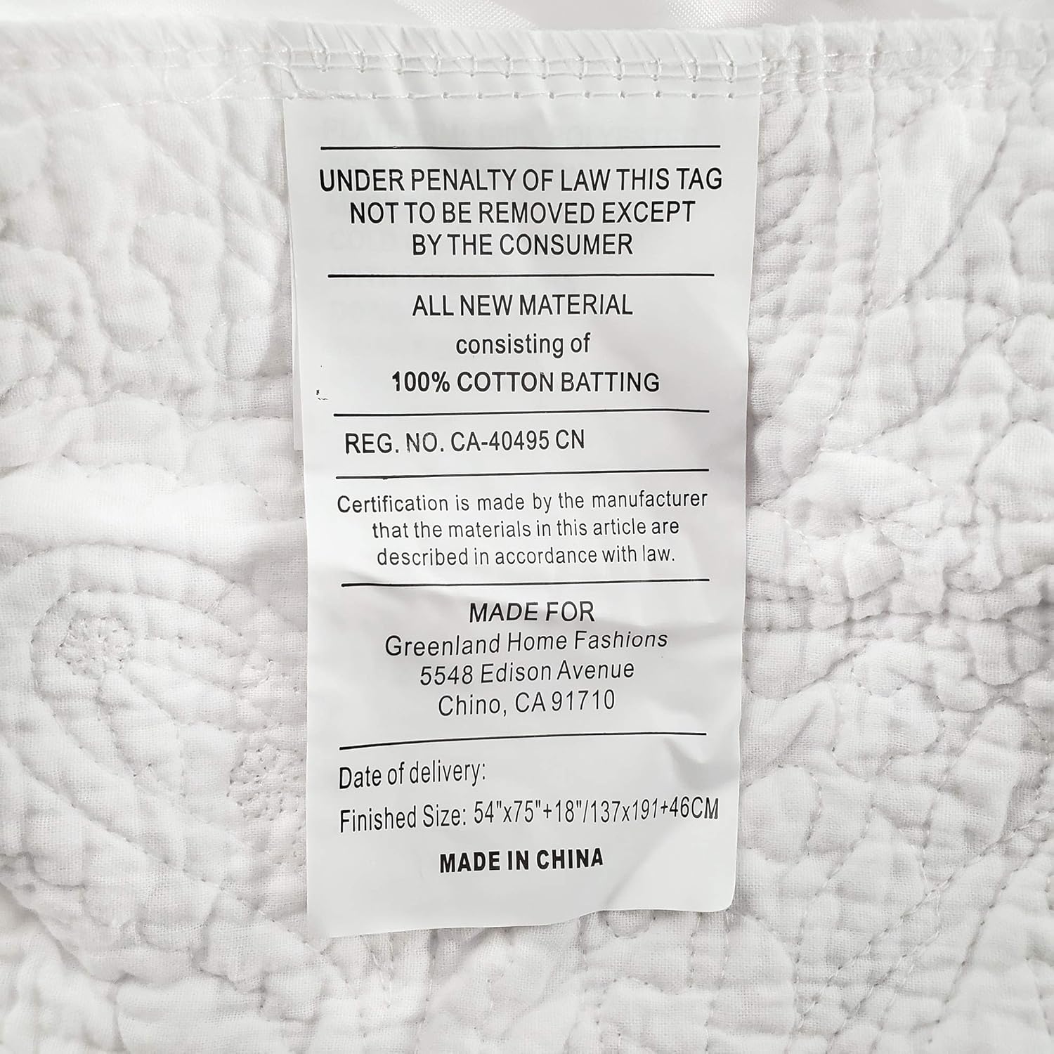 Greenland Home Paisley Quilted Bed Skirt Ivory Full 1