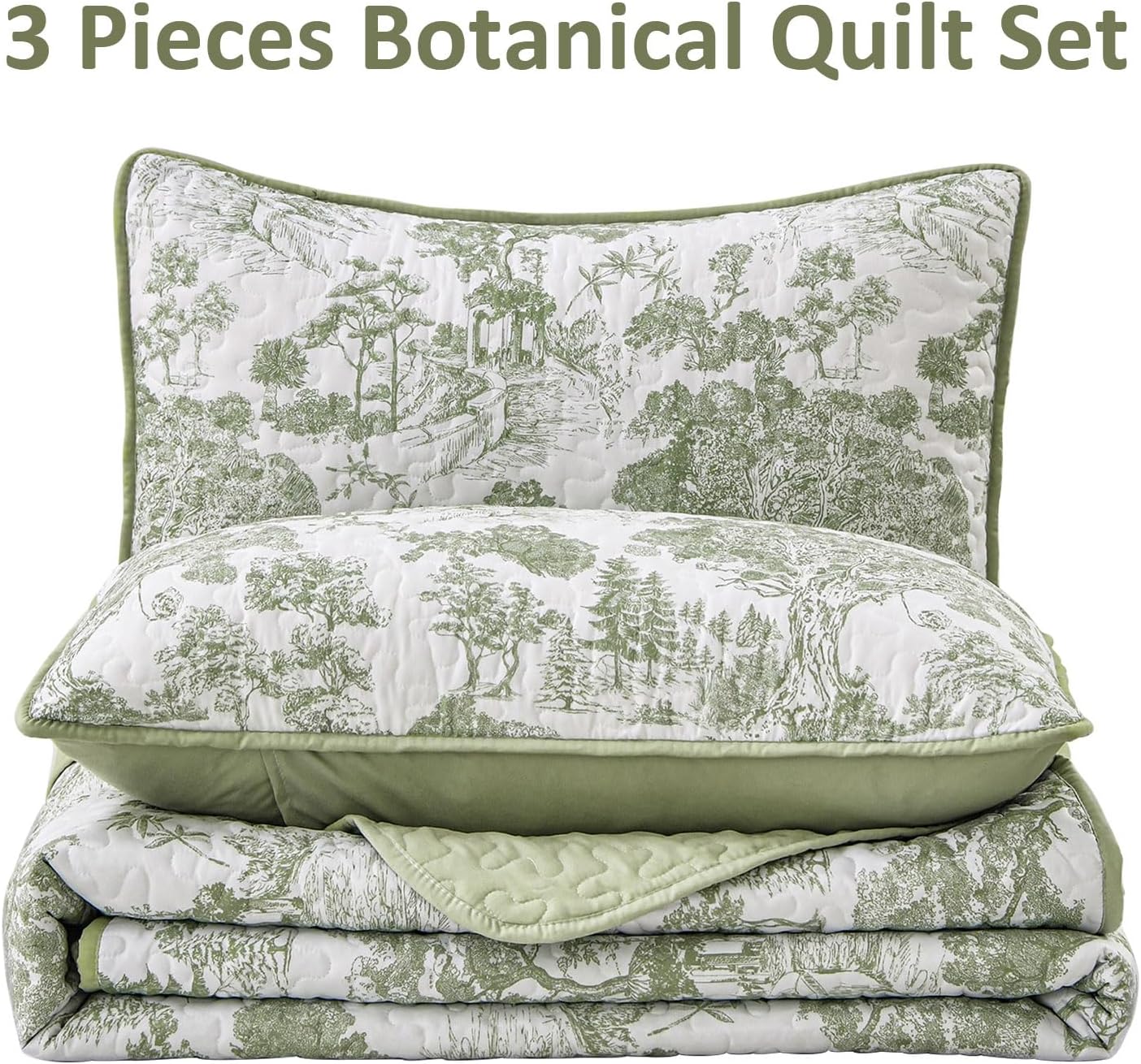 WONGS BEDDING Botanical Quilt Set California King