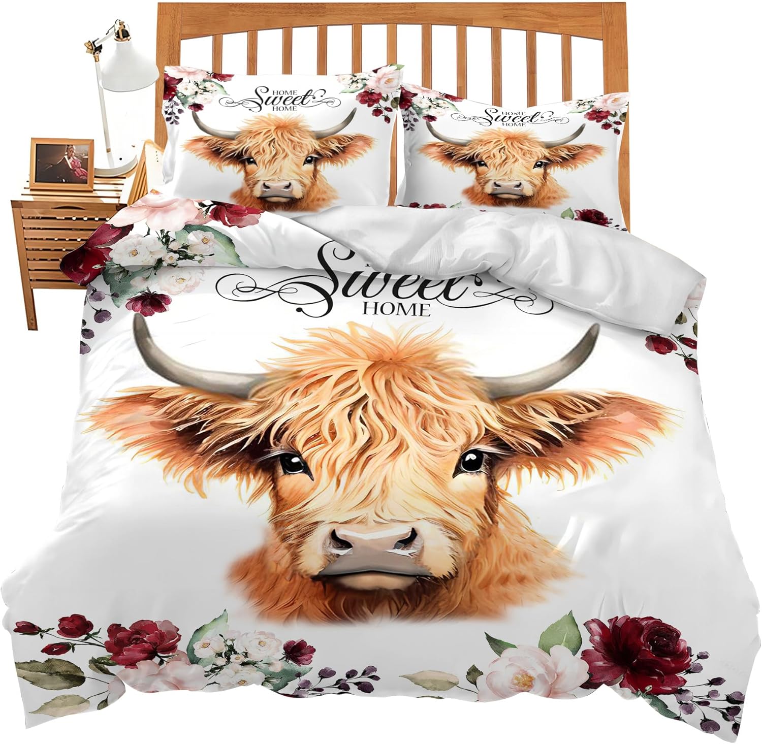 Highland Cow Comforter Set Queen Size