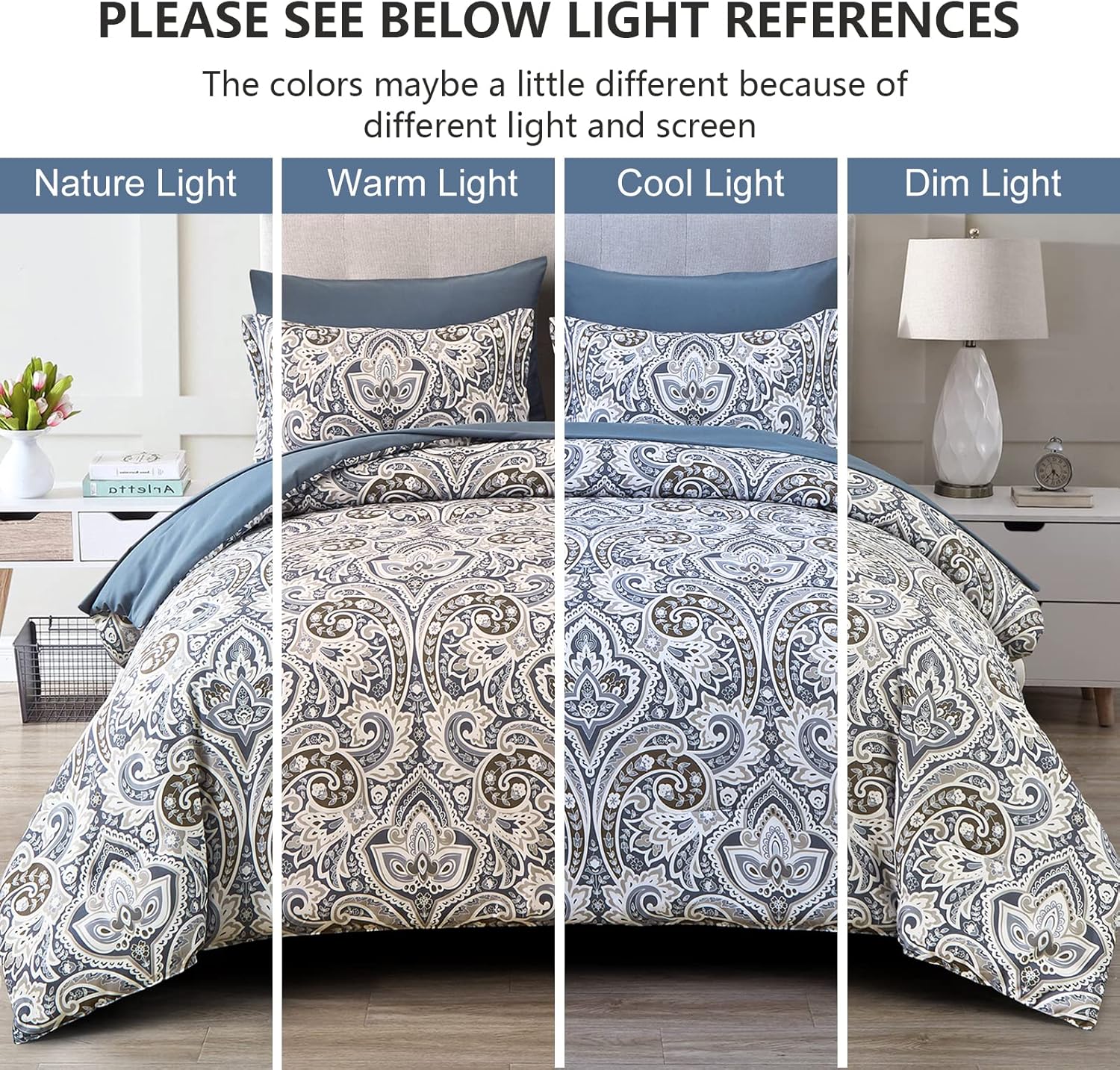 Drucon Blue Paisley 7-Piece Comforter Set