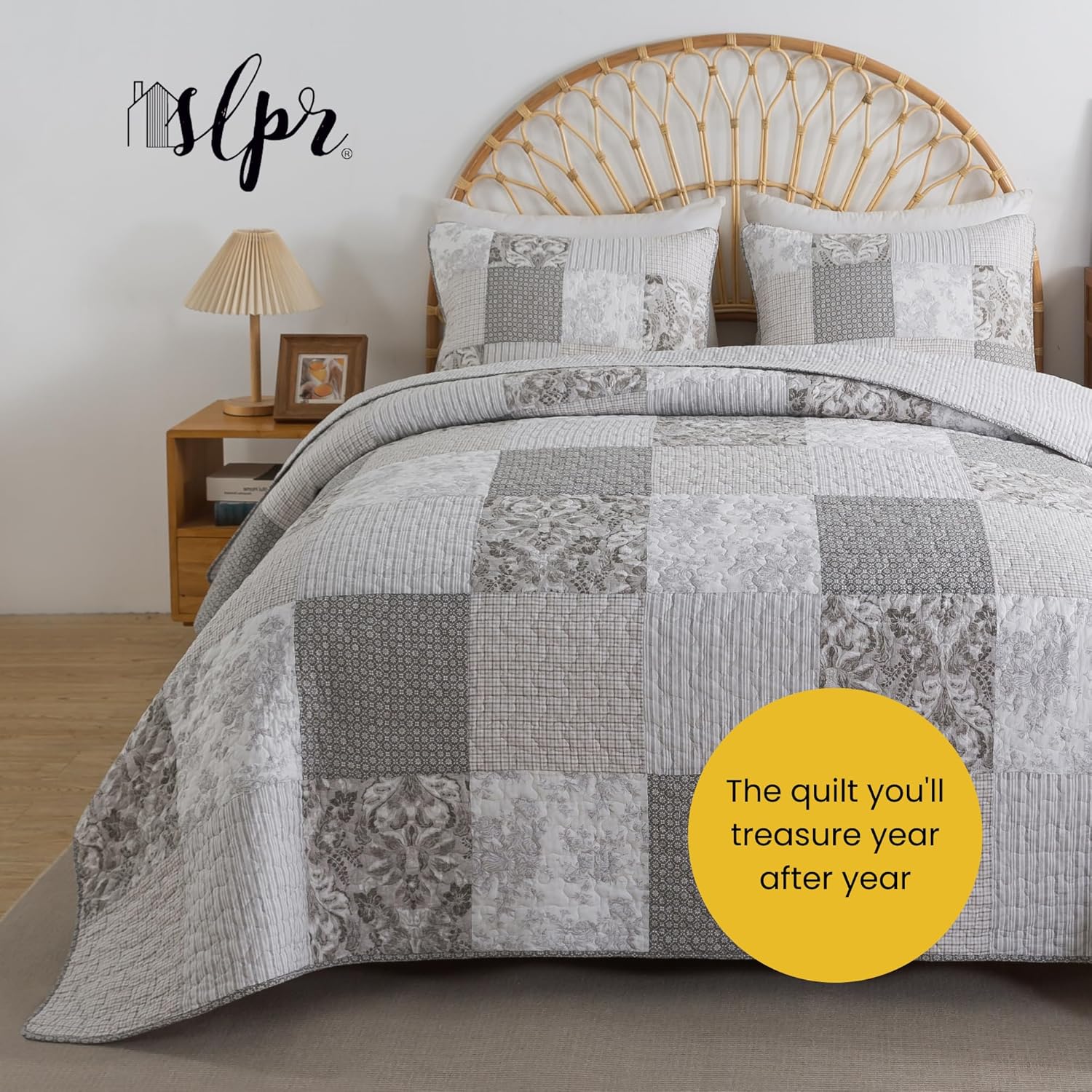 SLPR Silver Linings Cotton Quilt Set - King Size