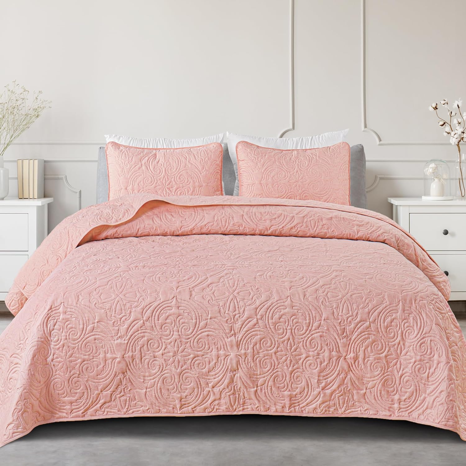 Exclusivo Mezcla Quilt Set King Size - Blush Pink