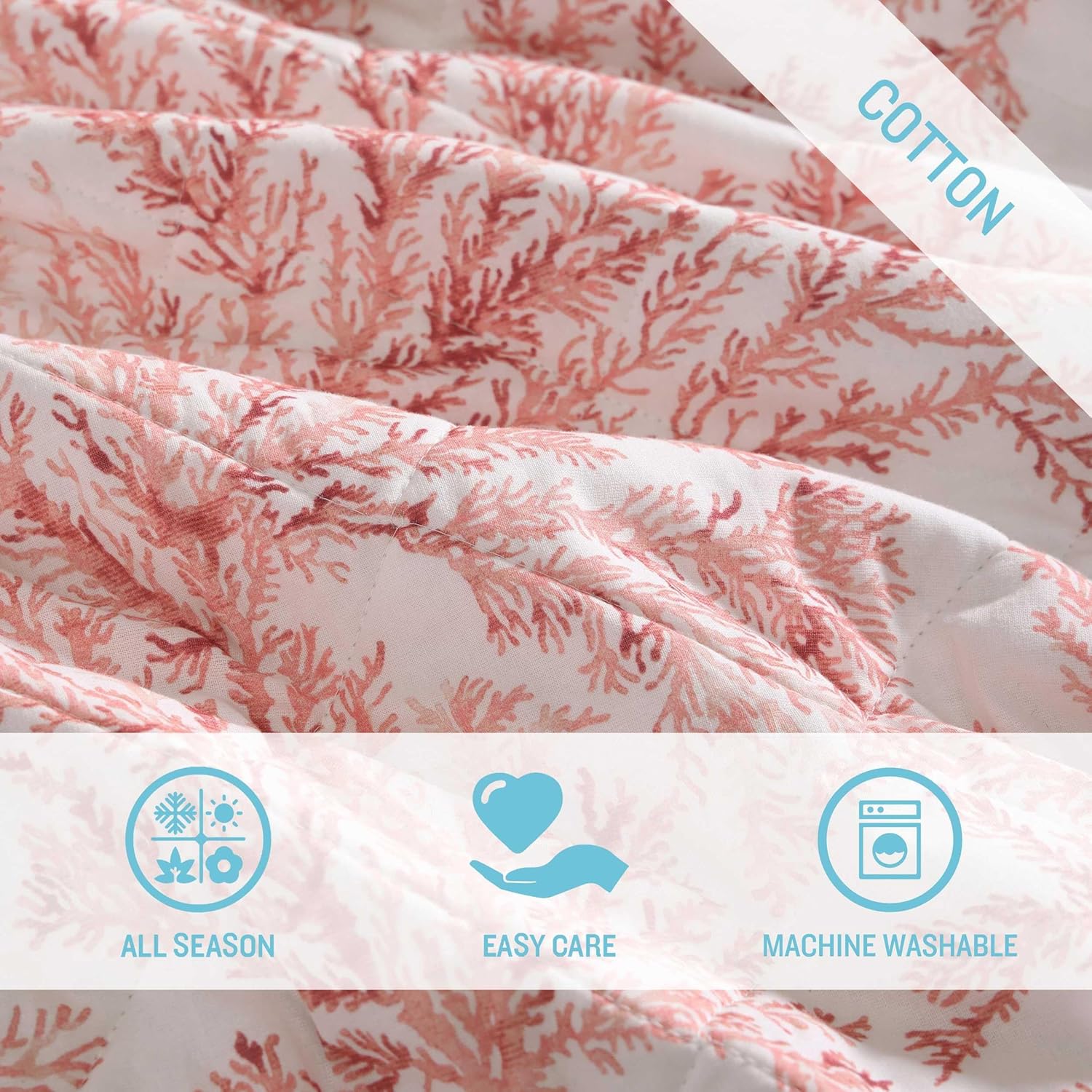 Tommy Bahama King Quilt Set with Coral Reef Design