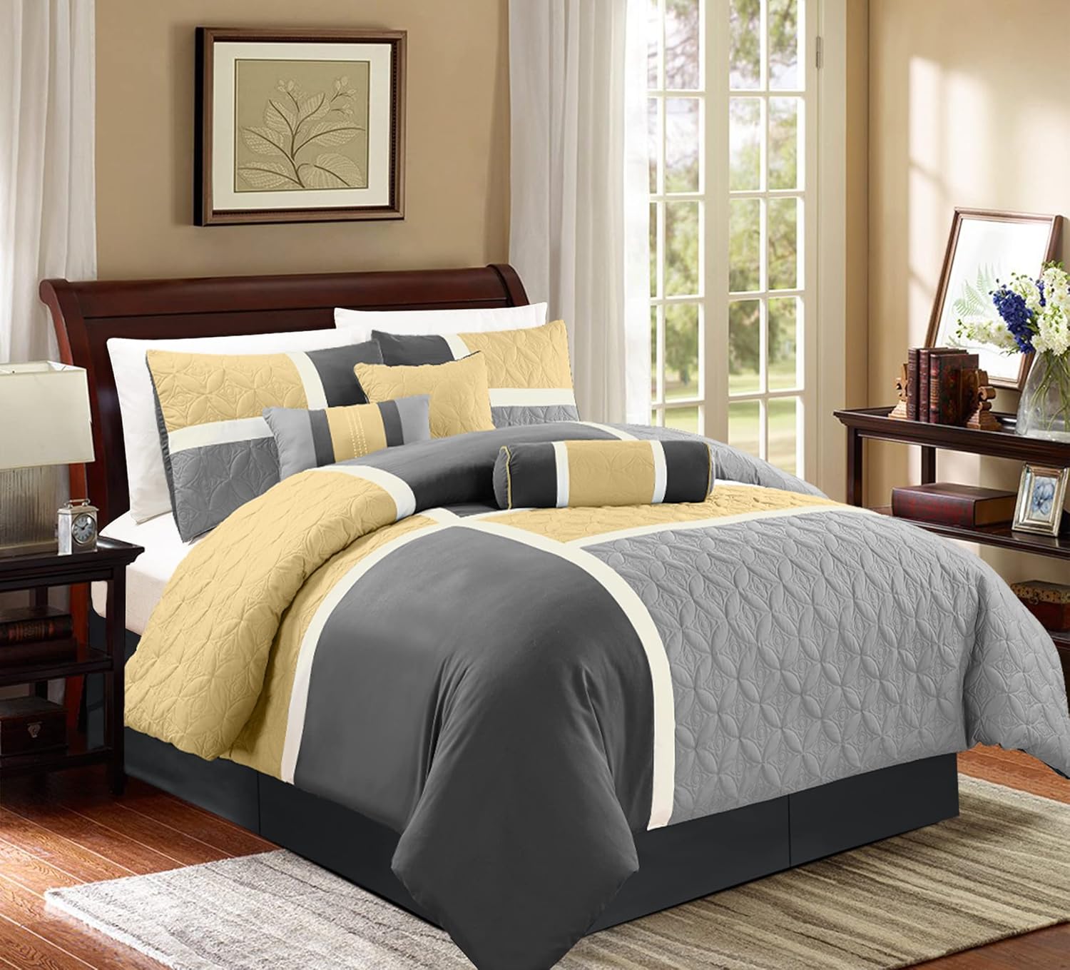 Chezmoi Collection Upland Comforter Set Queen