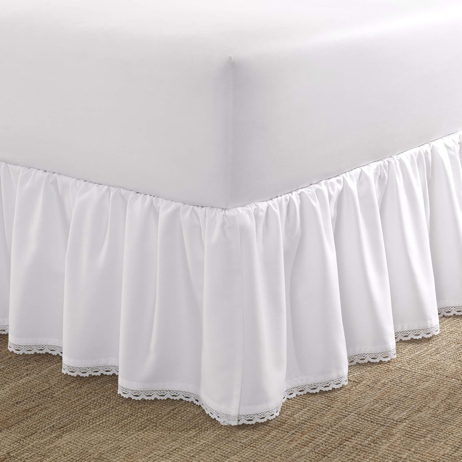 Laura Ashley Home Full Bedskirt - Crochet Ruffle White