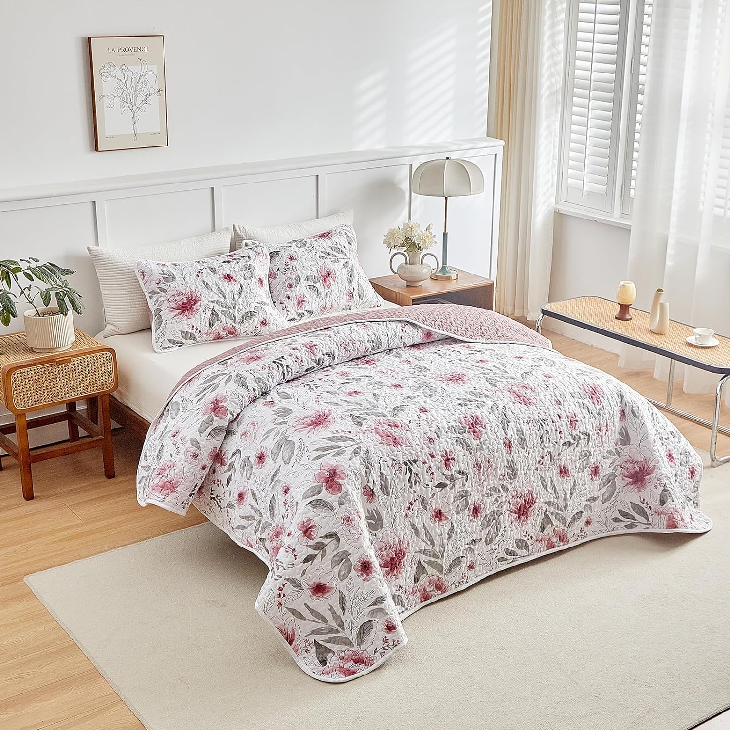 Flysheep Botanical Quilt Set Twin Size 2 Pieces