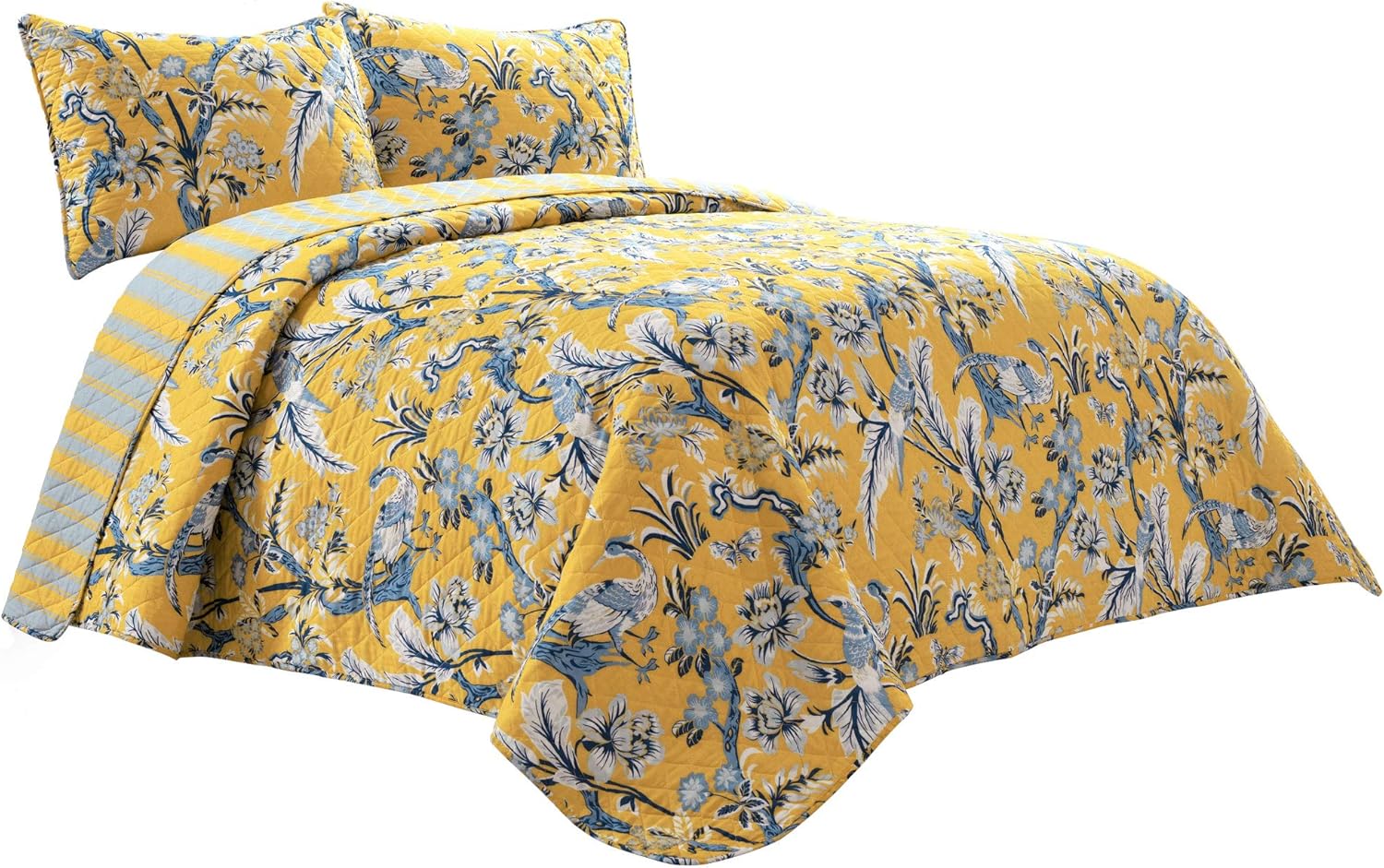 Lush Decor Dolores Reversible Cotton Quilt Set King