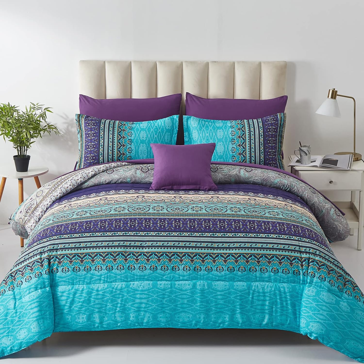 Cottolester Boho Cal King Comforter Set 8 Piece
